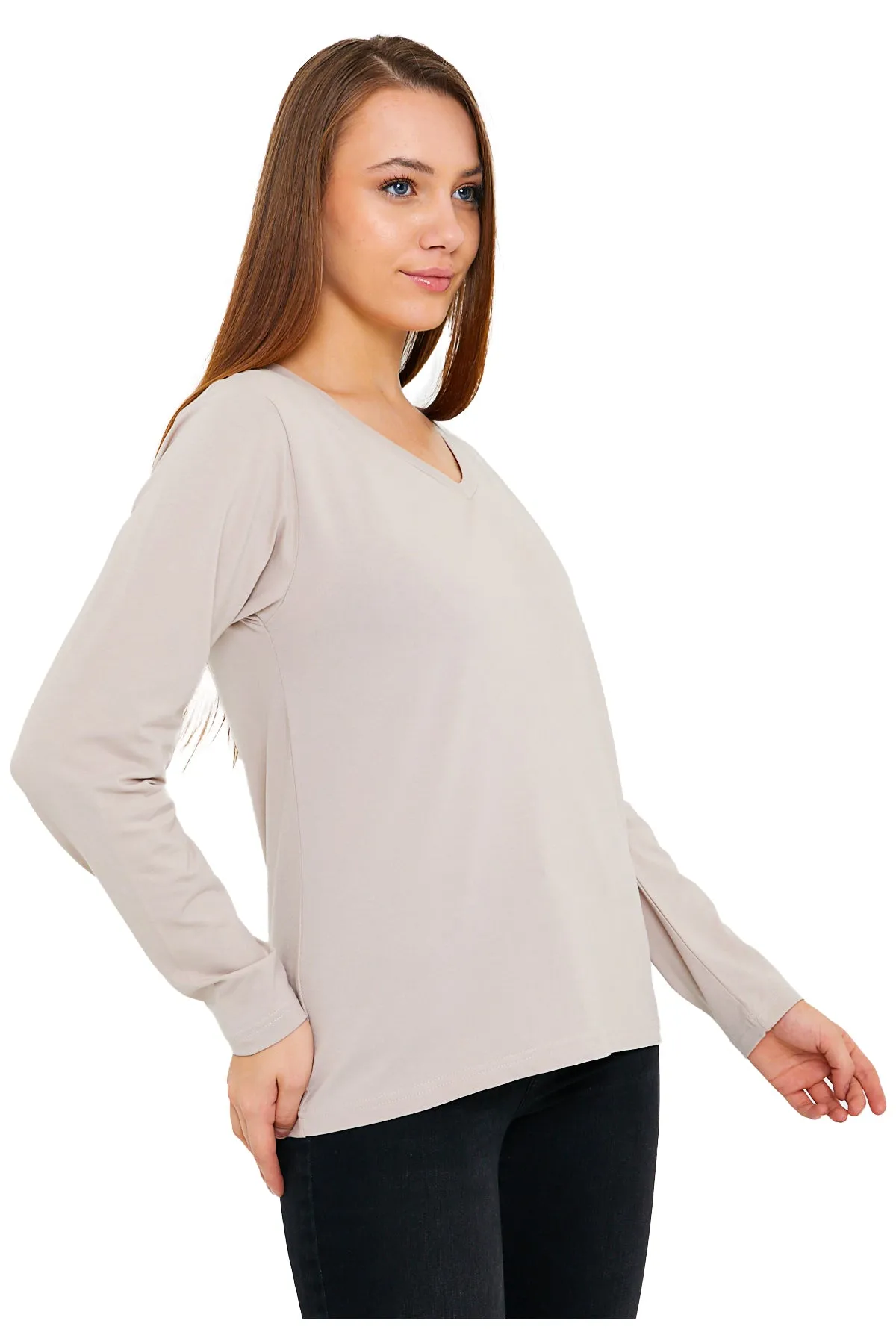 Women's V-Neck Long Sleeve T-Shirts