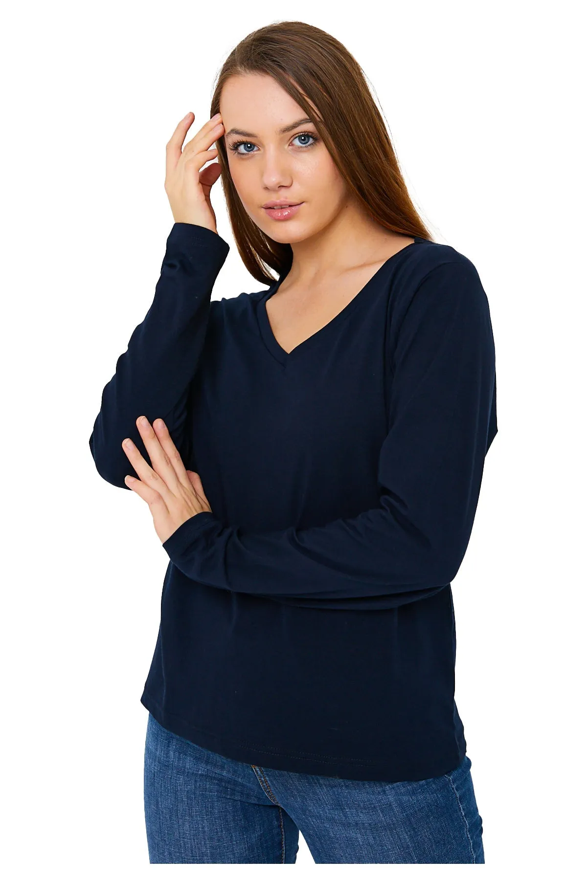 Women's V-Neck Long Sleeve T-Shirts