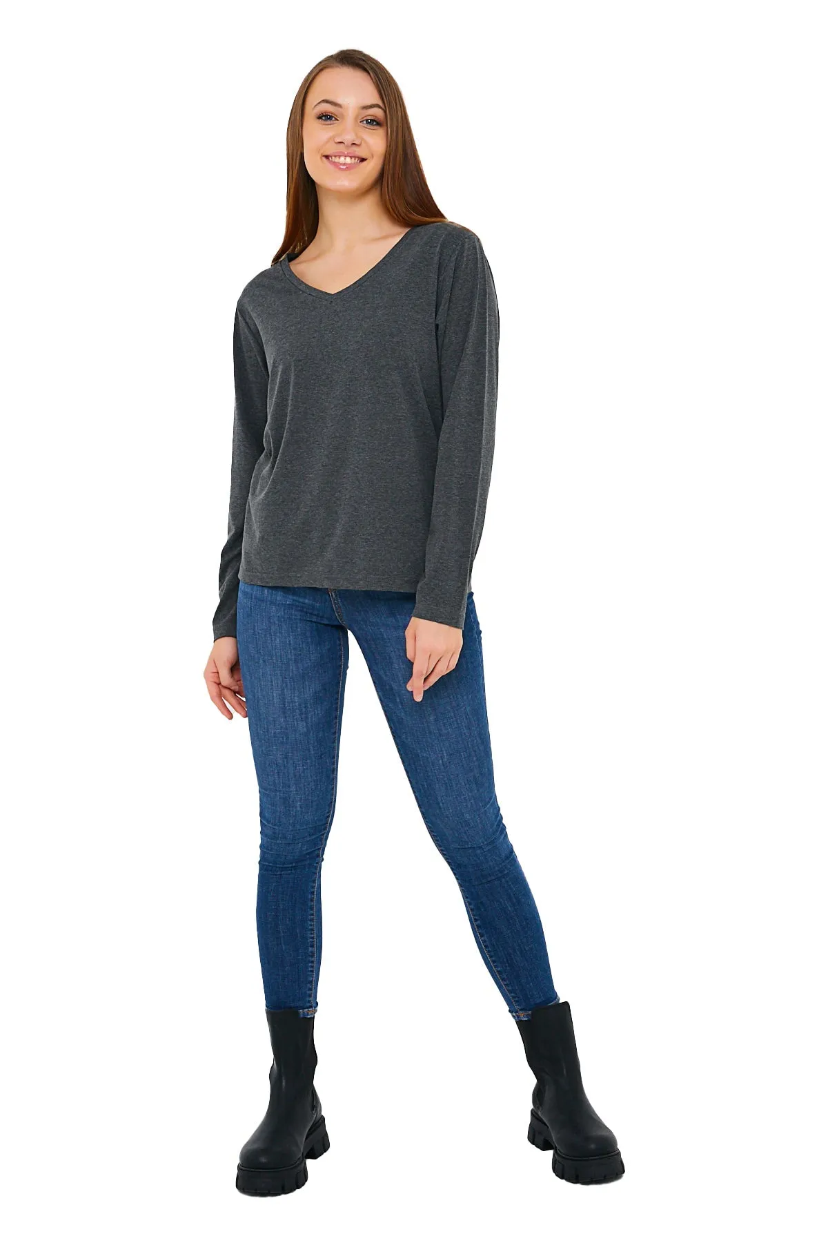 Women's V-Neck Long Sleeve T-Shirts