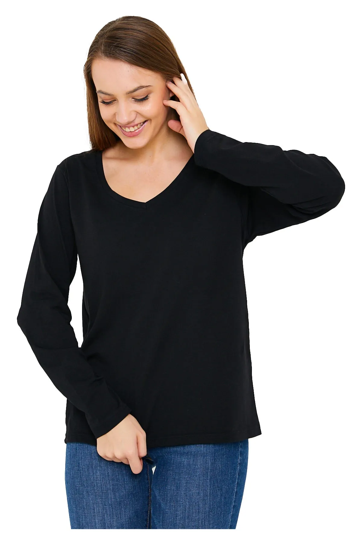 Women's V-Neck Long Sleeve T-Shirts