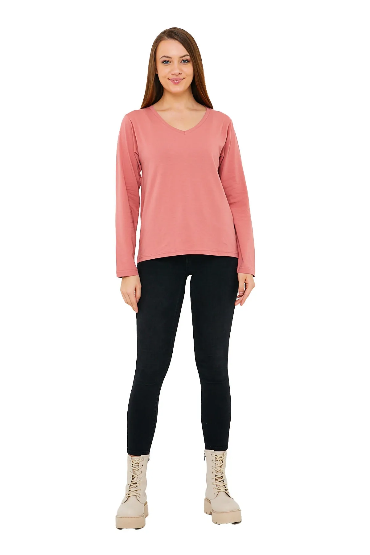 Women's V-Neck Long Sleeve T-Shirts