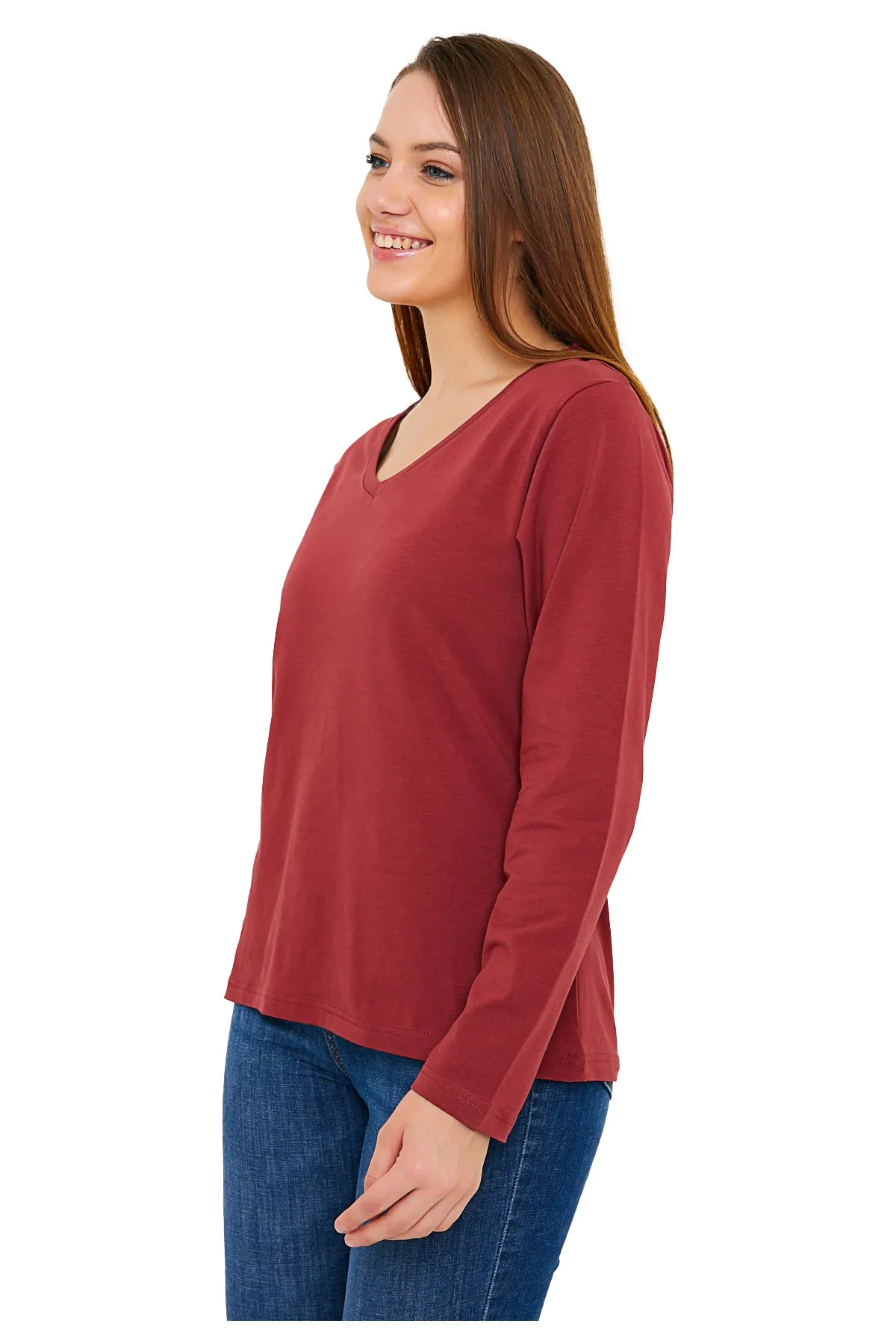 Women's V-Neck Long Sleeve T-Shirts