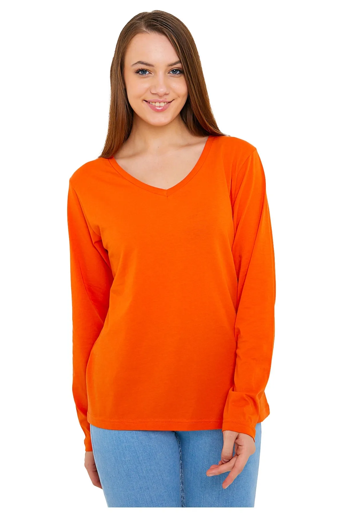 Women's V-Neck Long Sleeve T-Shirts