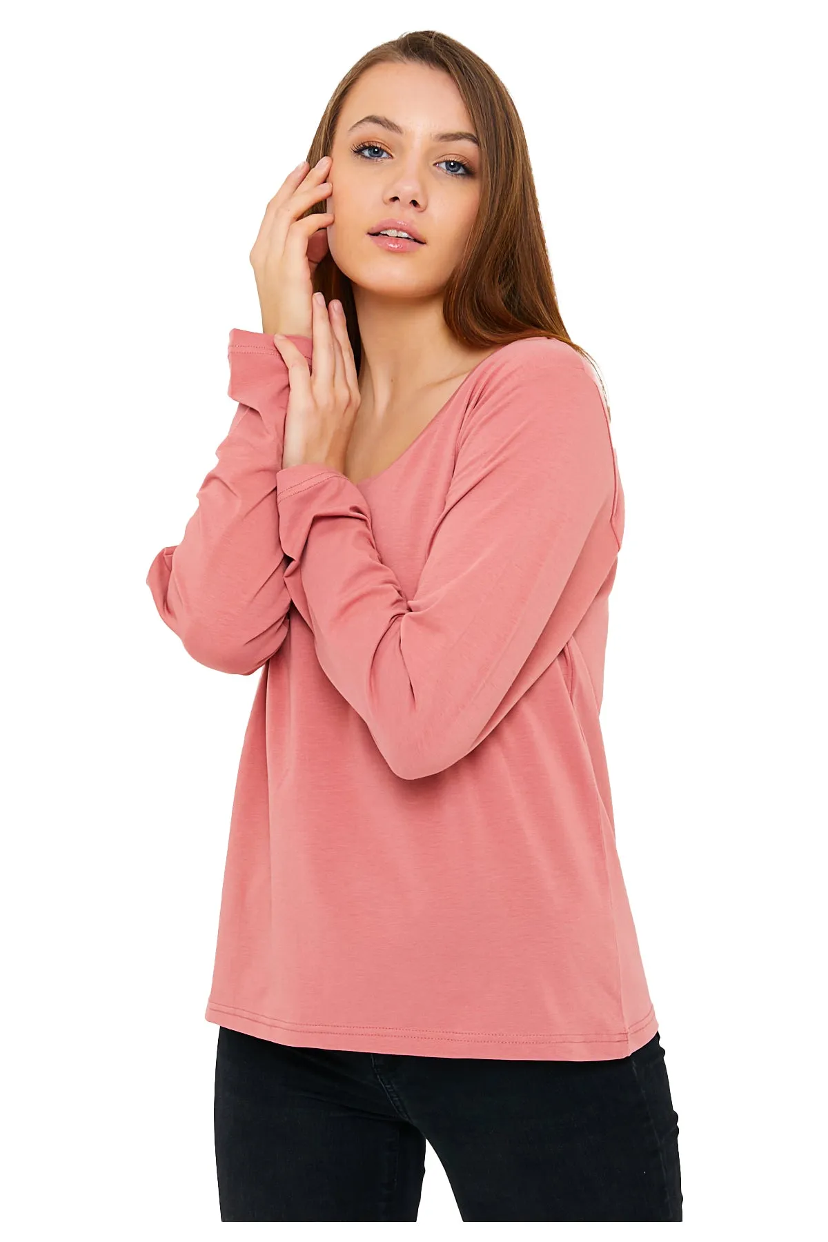 Women's V-Neck Long Sleeve T-Shirts