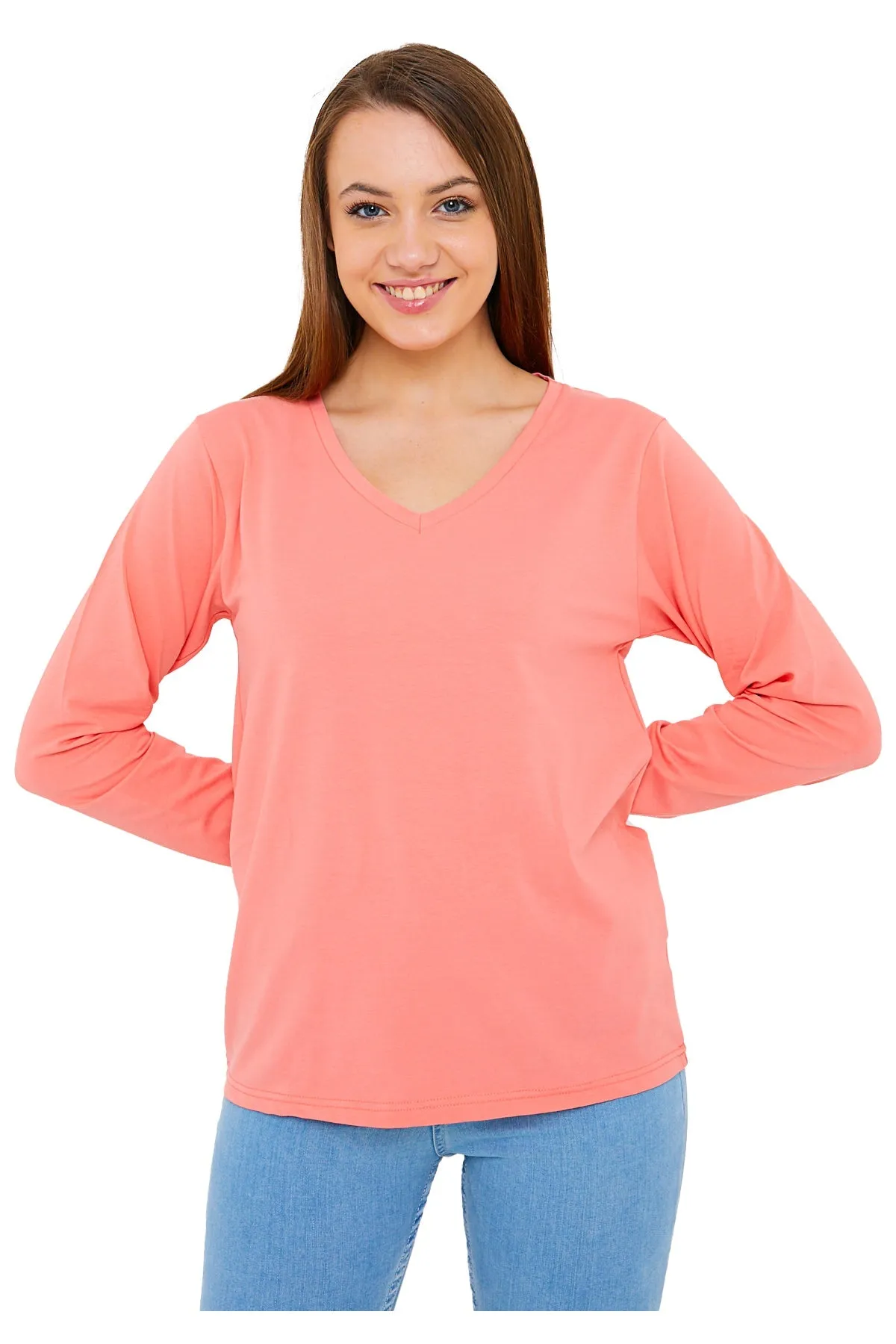 Women's V-Neck Long Sleeve T-Shirts