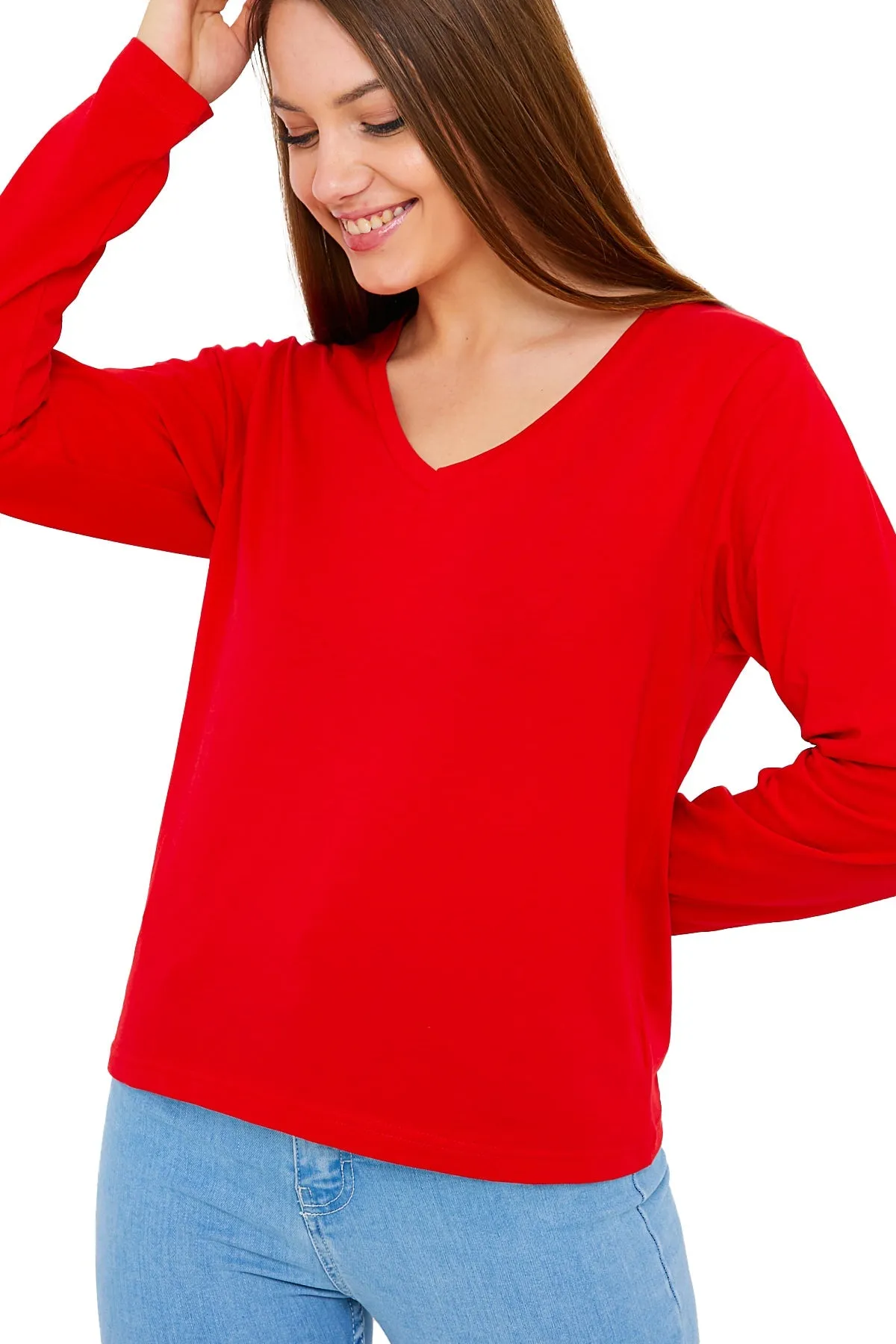 Women's V-Neck Long Sleeve T-Shirts