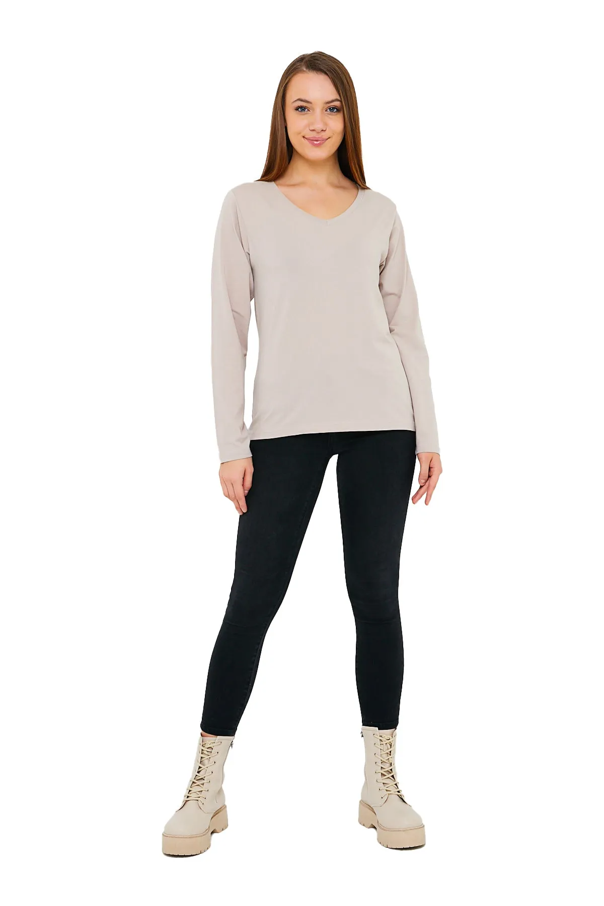 Women's V-Neck Long Sleeve T-Shirts