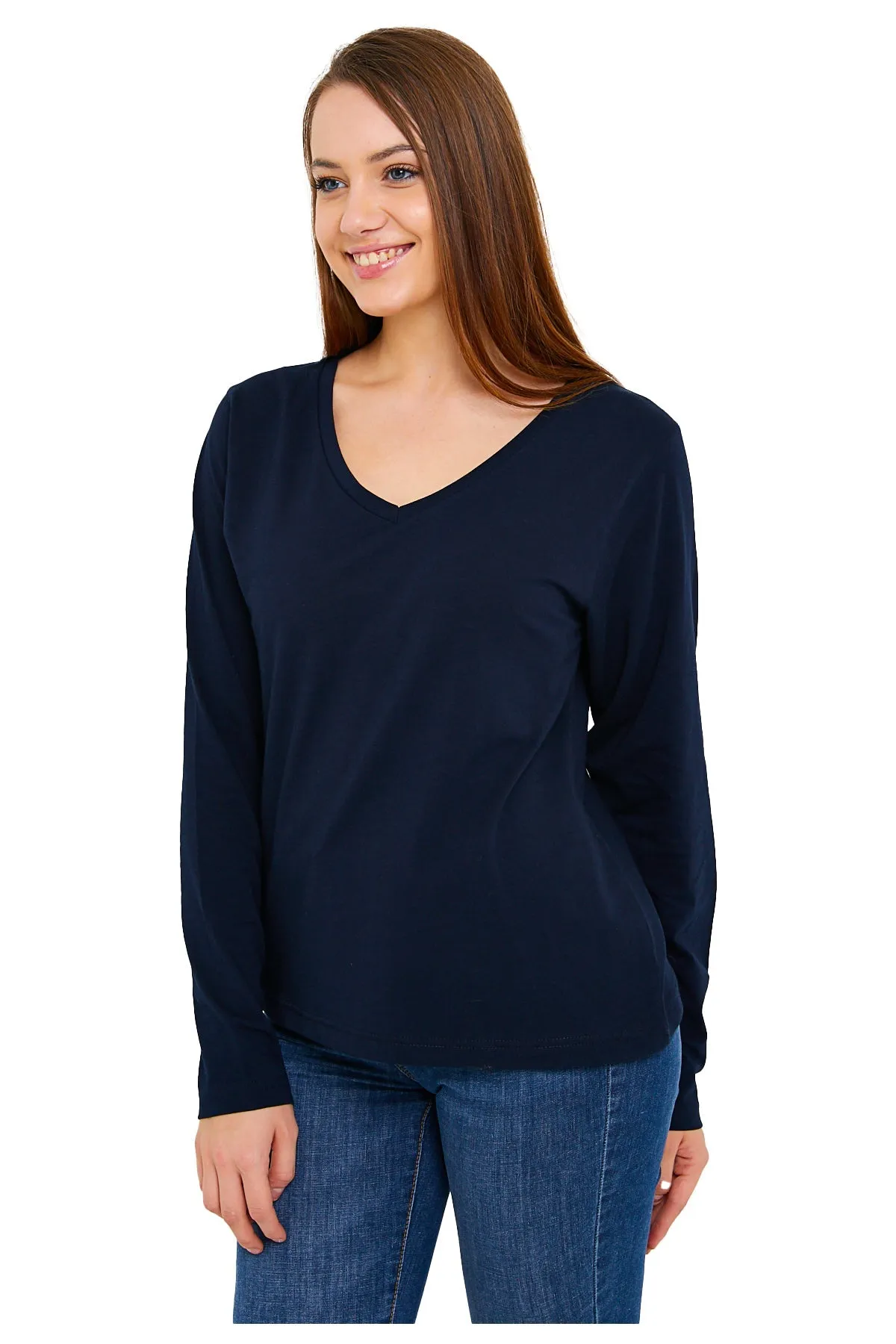 Women's V-Neck Long Sleeve T-Shirts