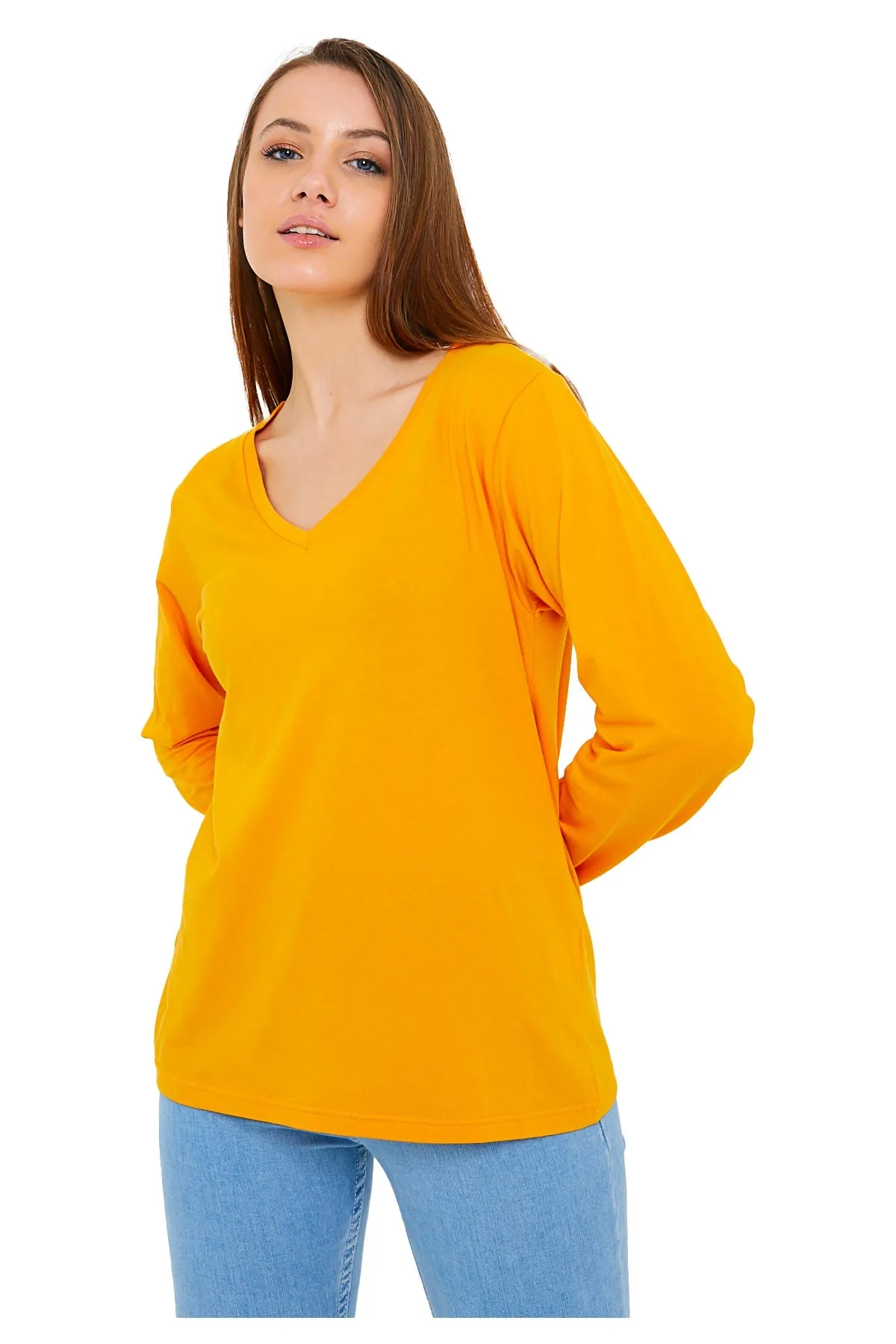 Women's V-Neck Long Sleeve T-Shirts