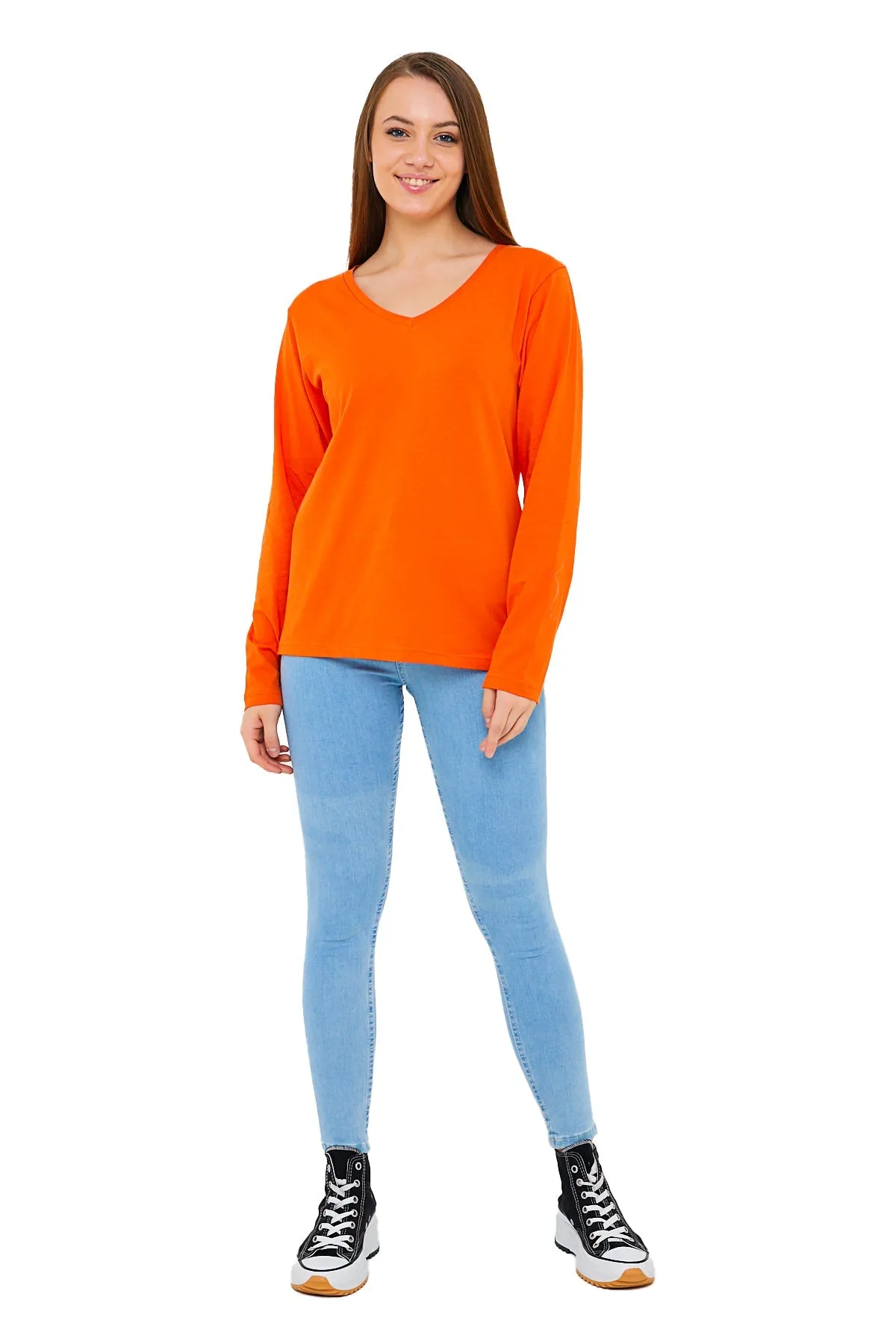 Women's V-Neck Long Sleeve T-Shirts