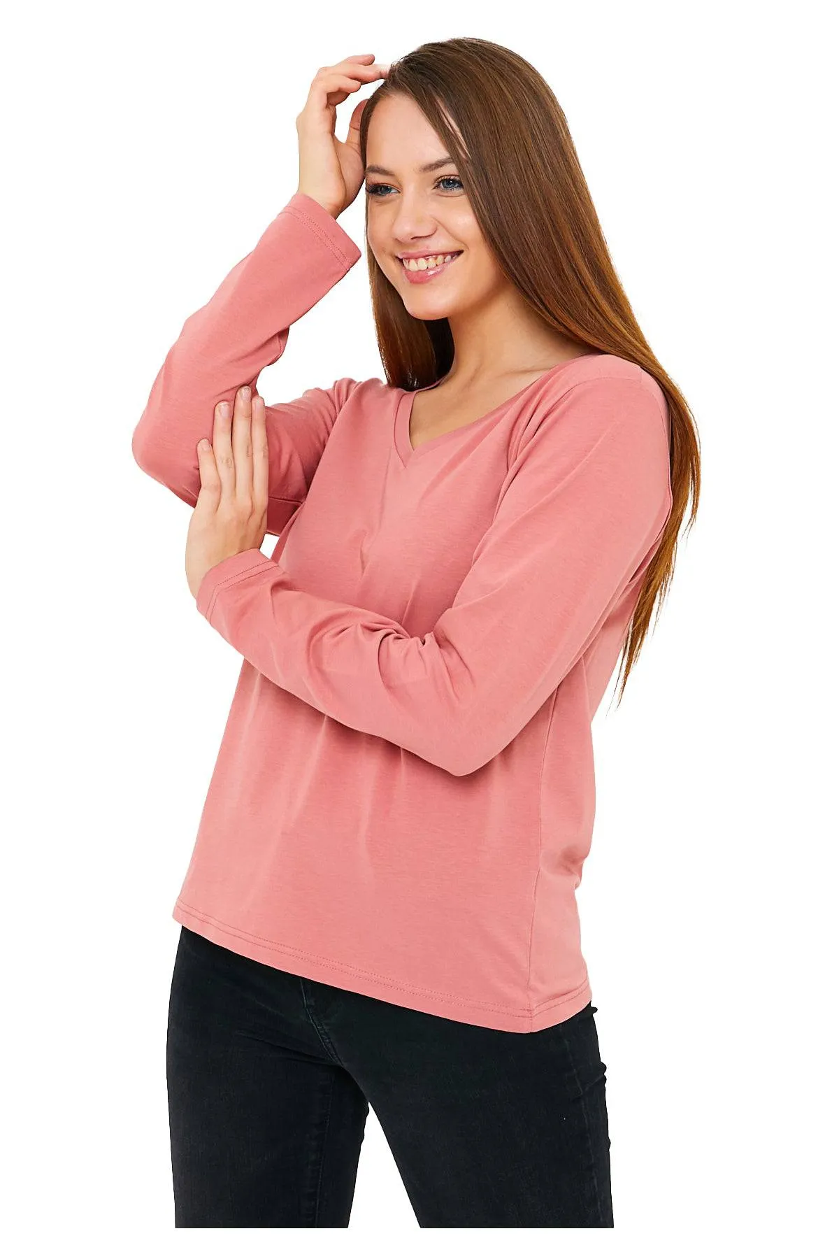 Women's V-Neck Long Sleeve T-Shirts