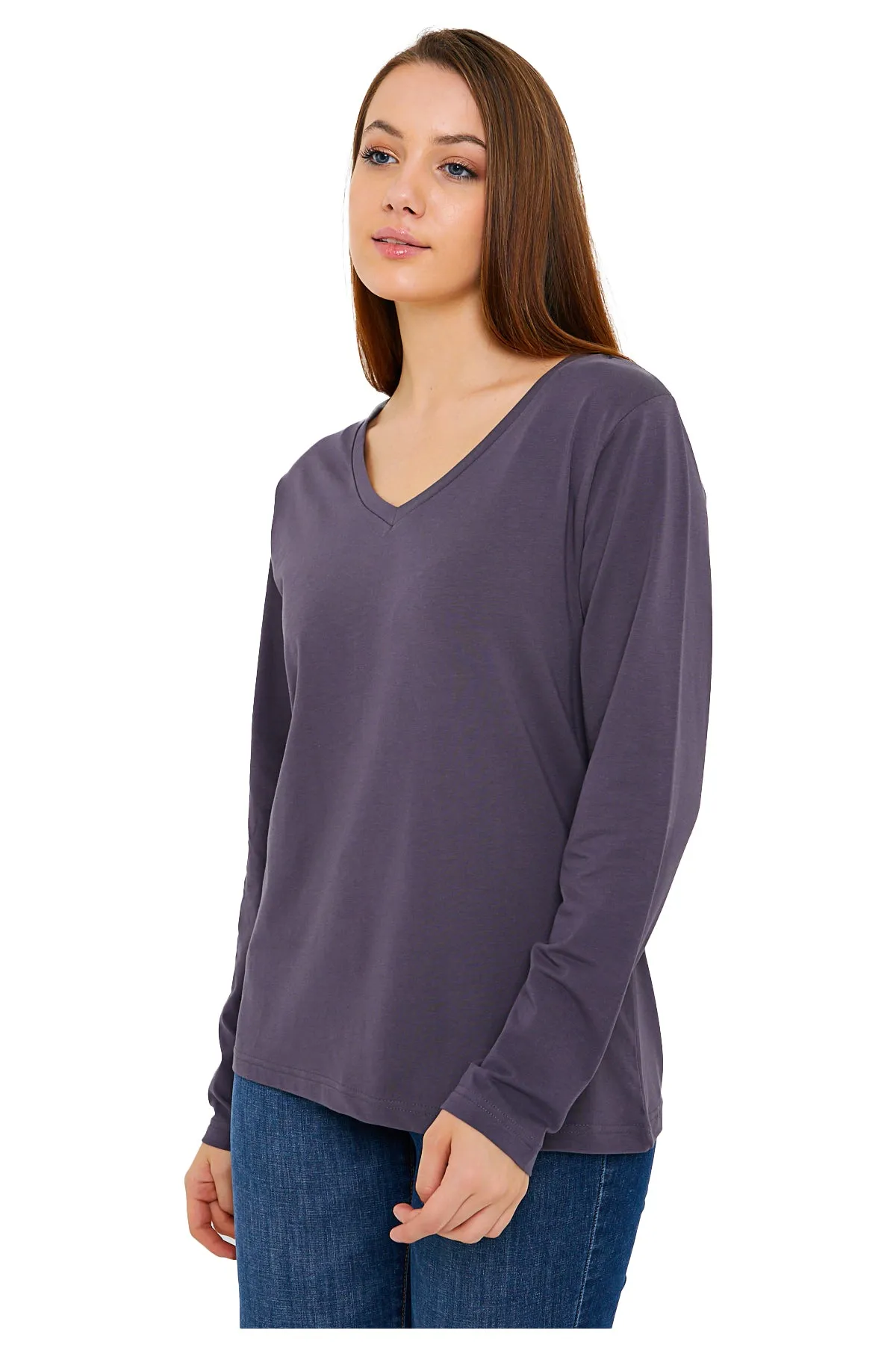 Women's V-Neck Long Sleeve T-Shirts