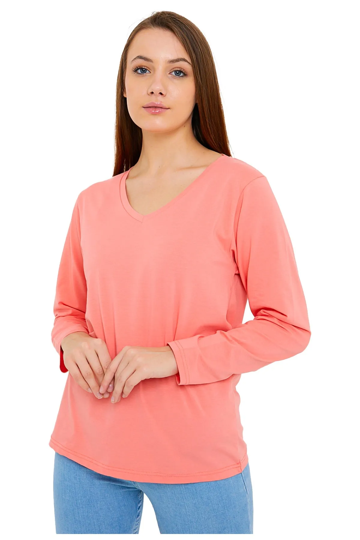 Women's V-Neck Long Sleeve T-Shirts