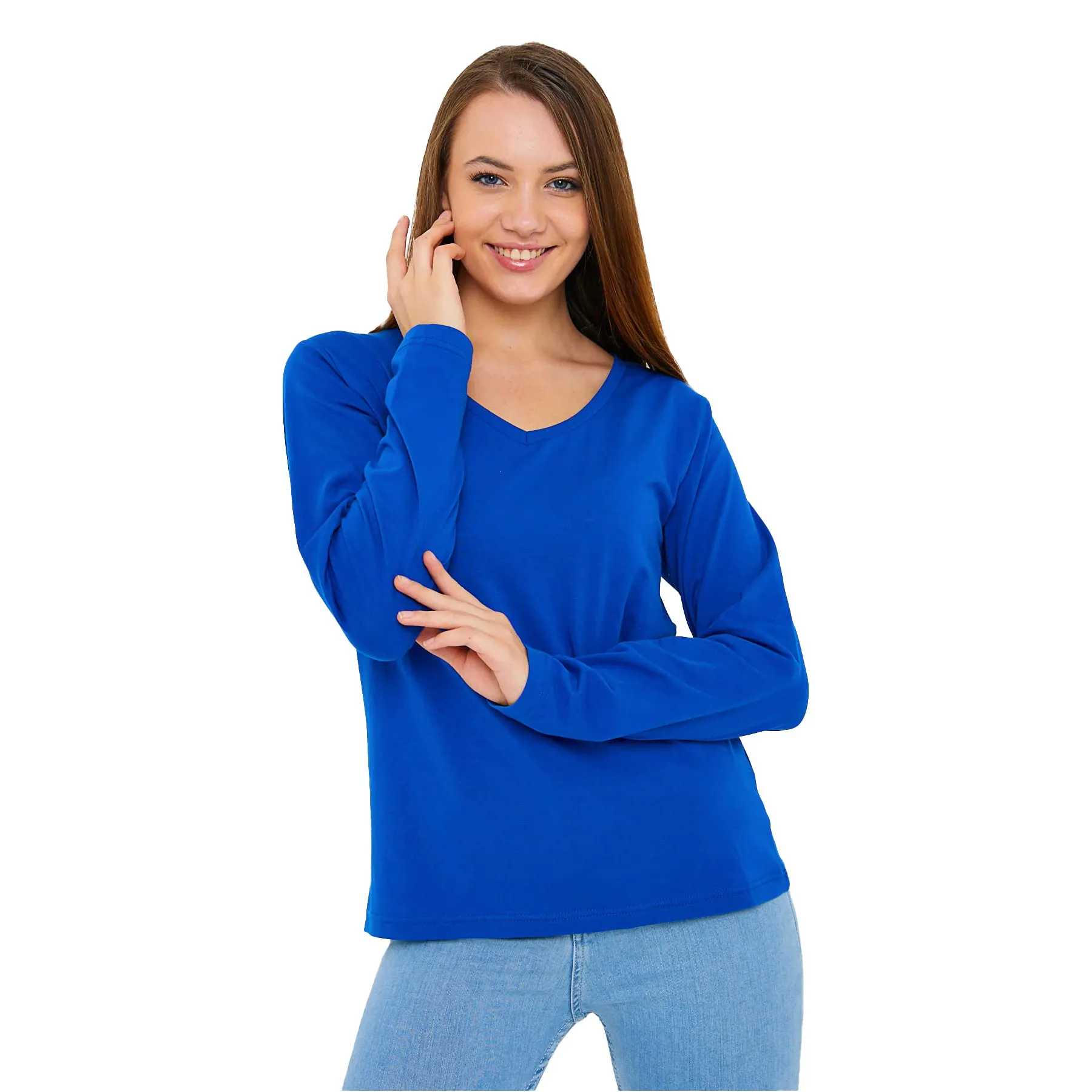 Women's V-Neck Long Sleeve T-Shirts