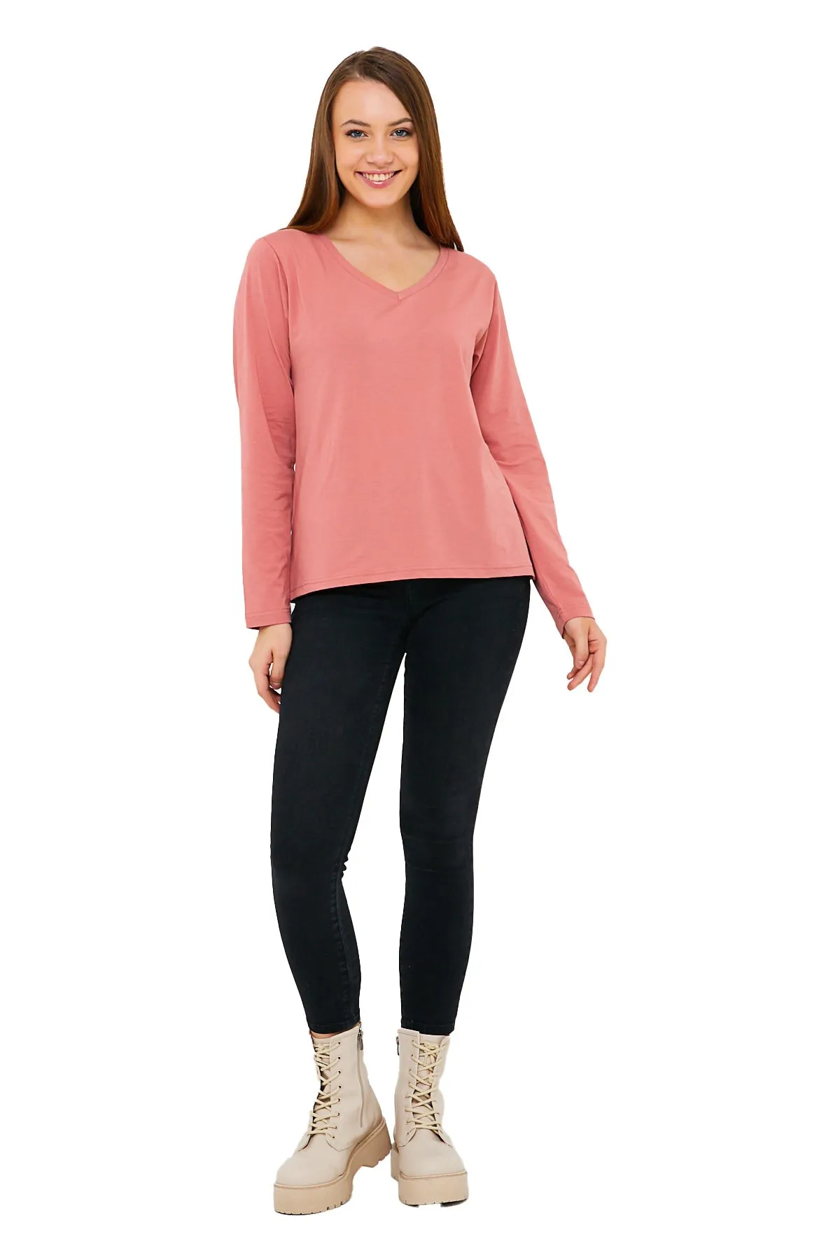 Women's V-Neck Long Sleeve T-Shirts