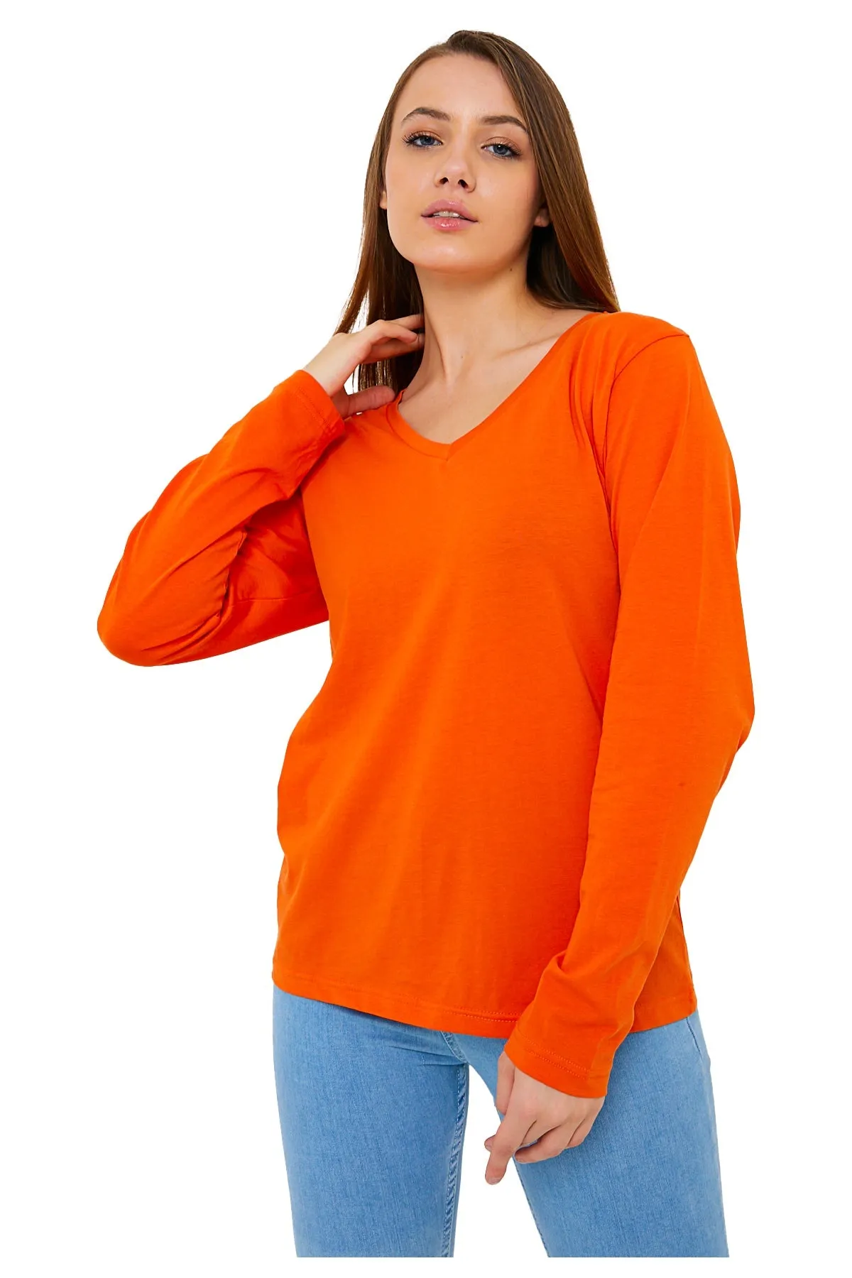 Women's V-Neck Long Sleeve T-Shirts