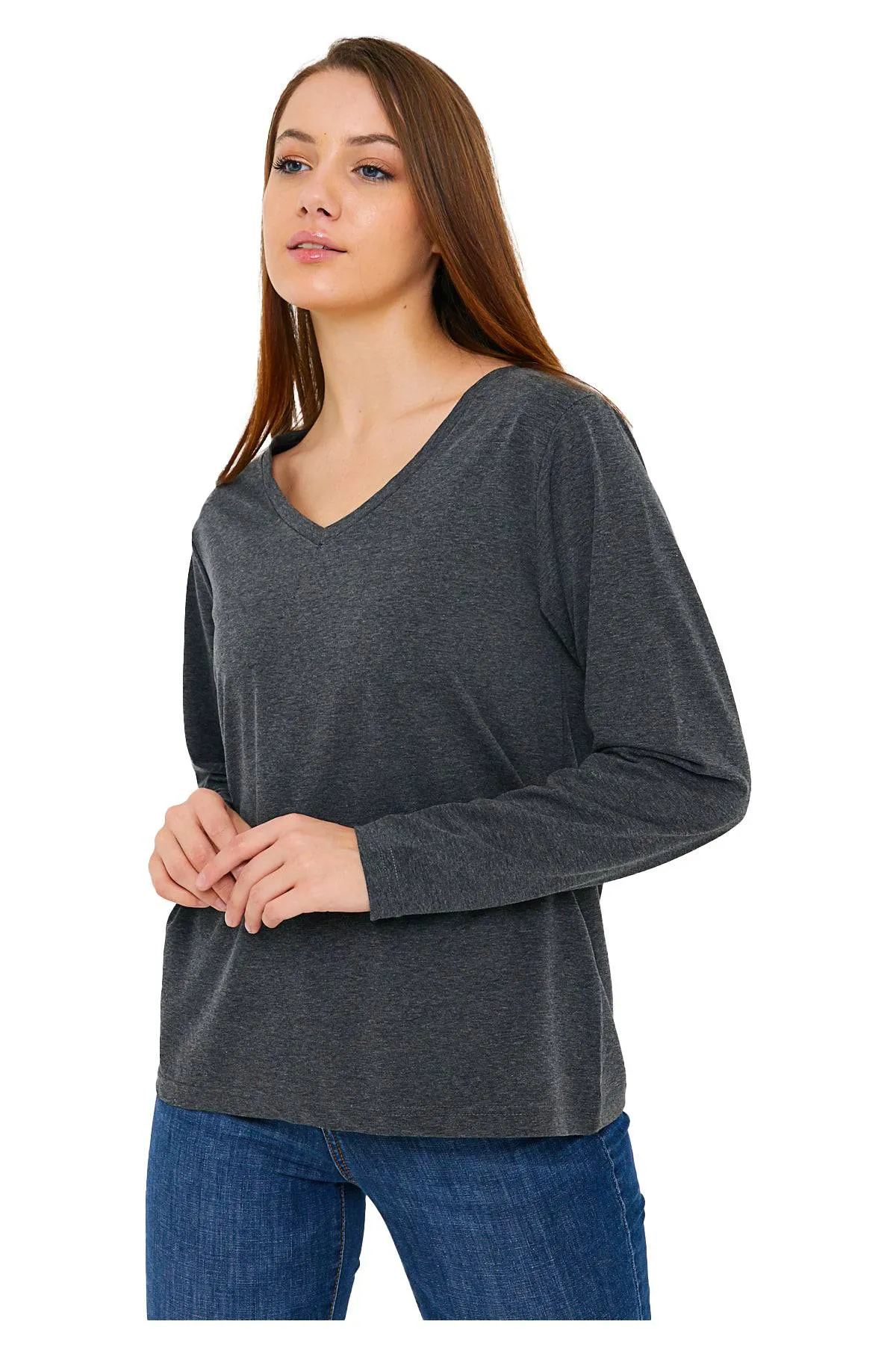 Women's V-Neck Long Sleeve T-Shirts