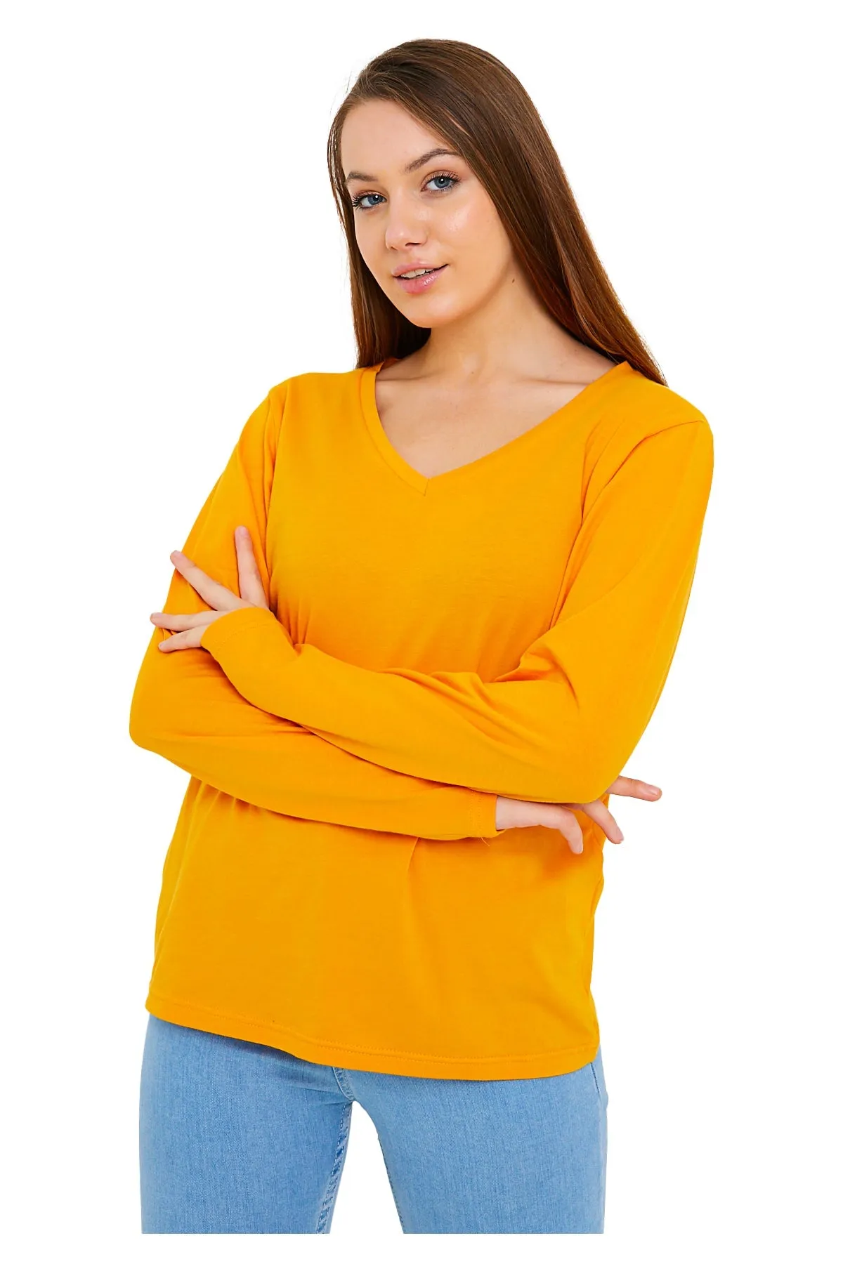 Women's V-Neck Long Sleeve T-Shirts