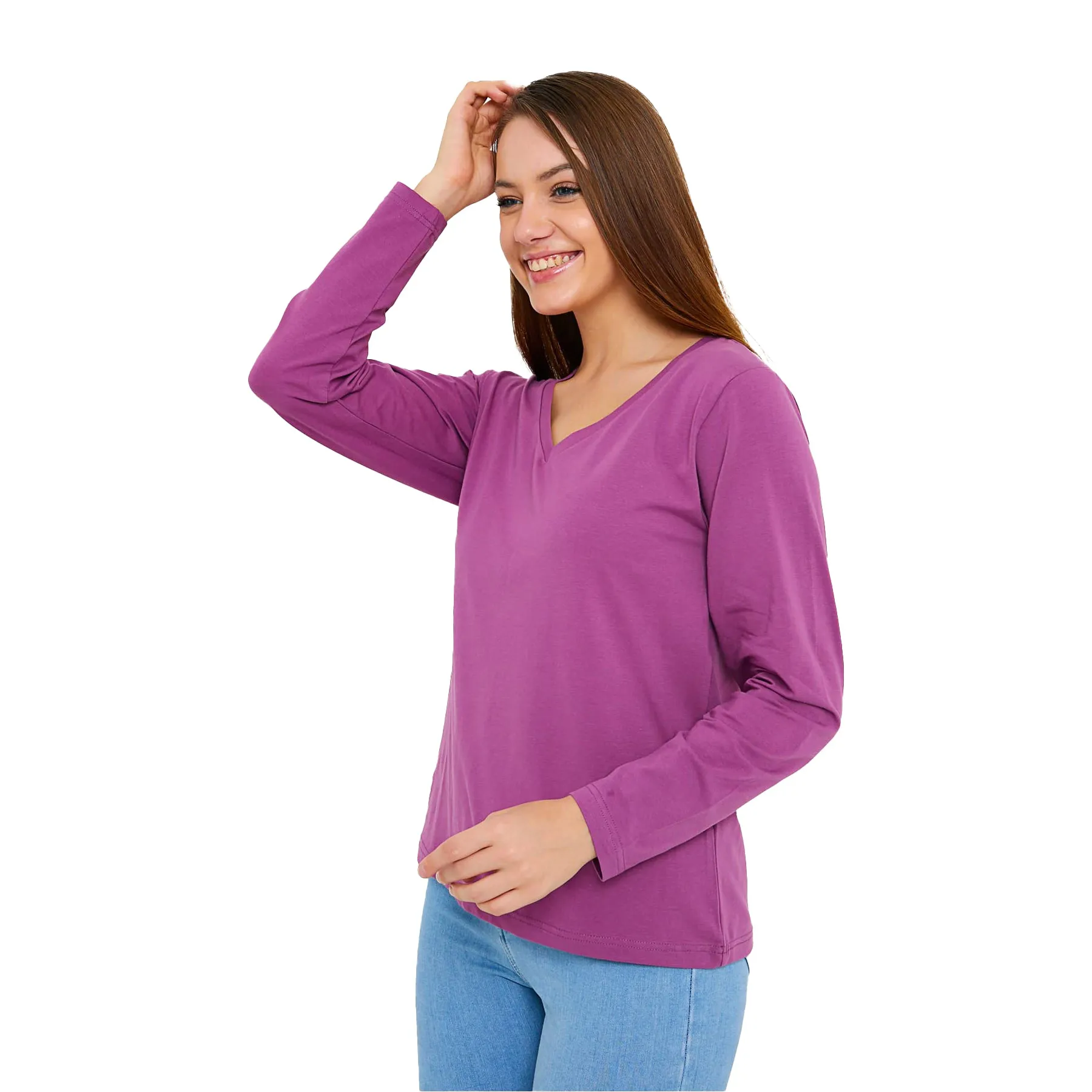 Women's V-Neck Long Sleeve T-Shirts