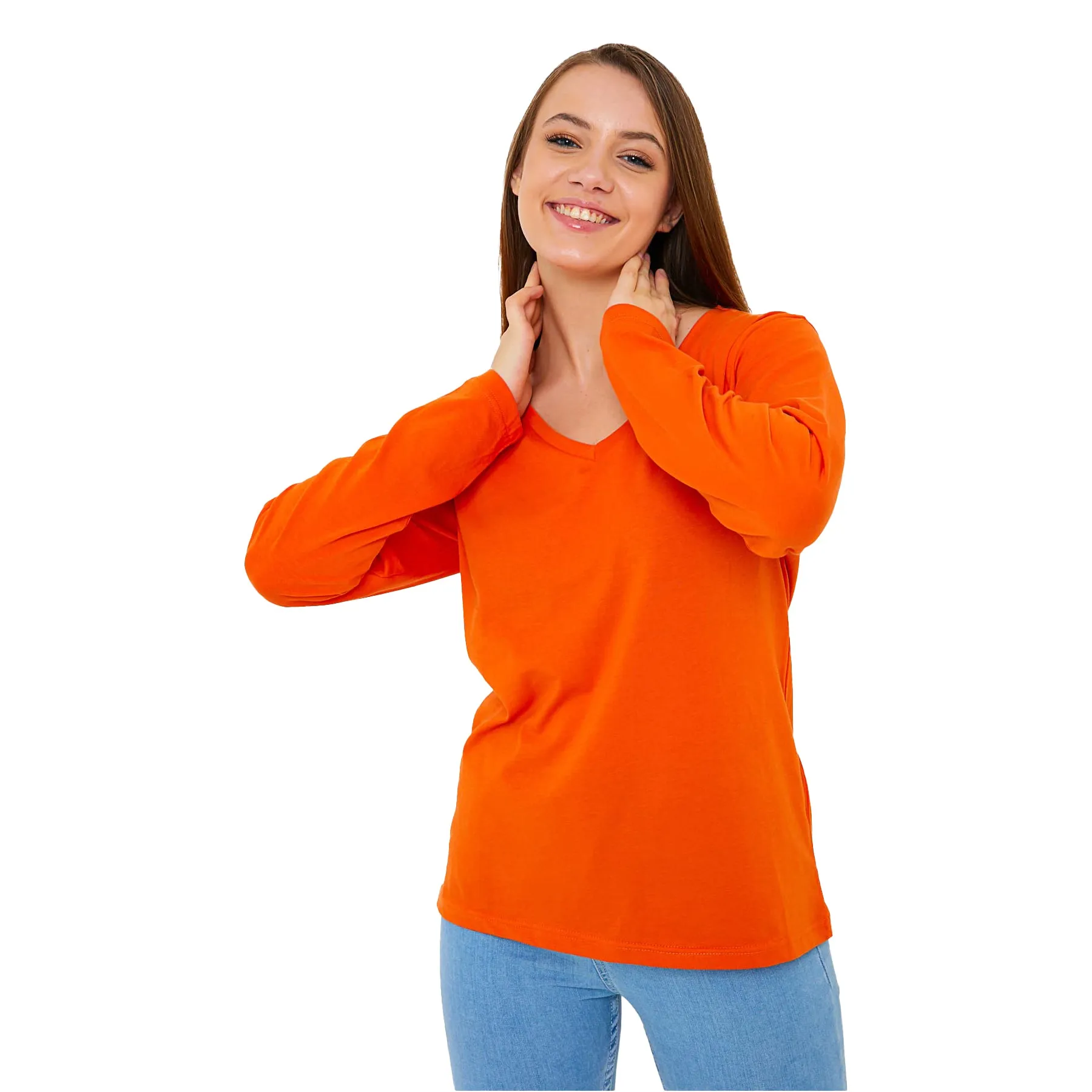 Women's V-Neck Long Sleeve T-Shirts