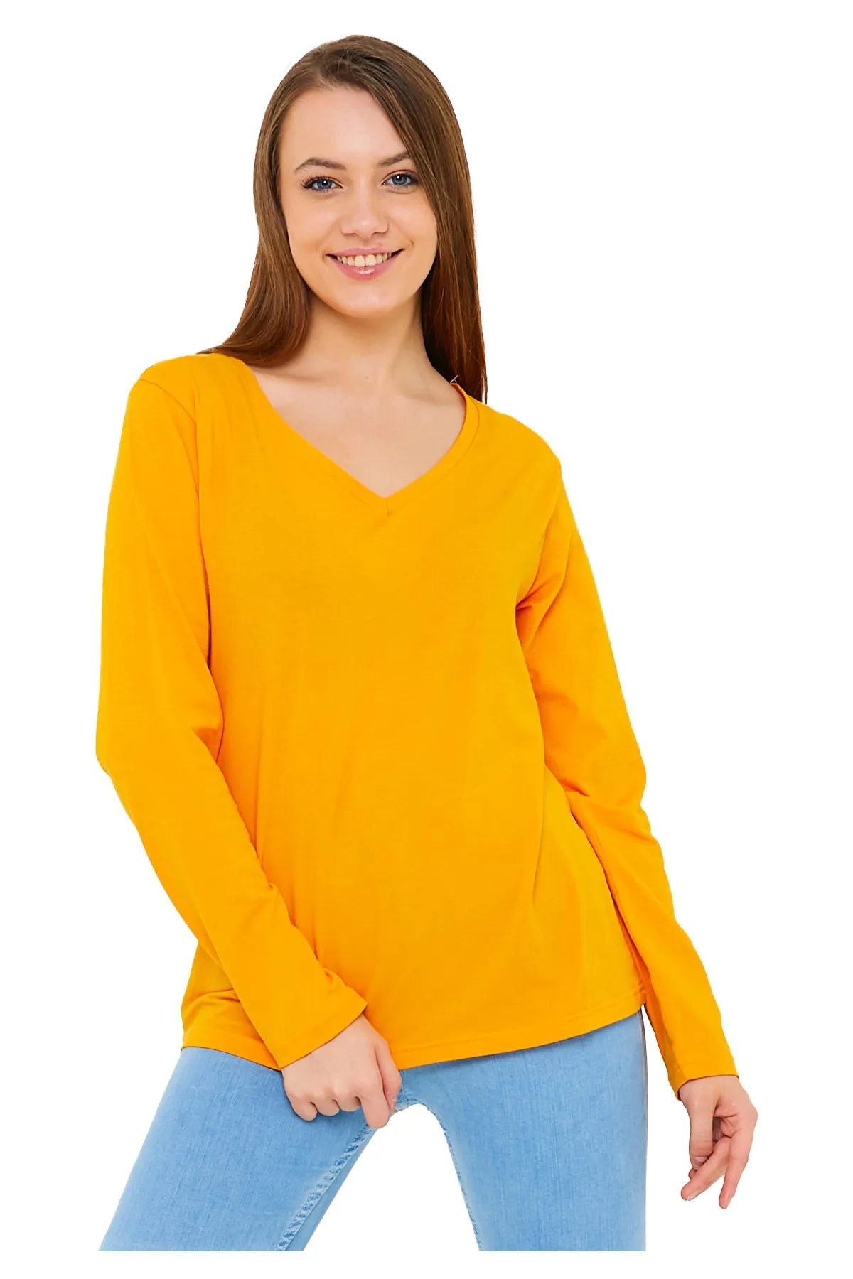 Women's V-Neck Long Sleeve T-Shirts