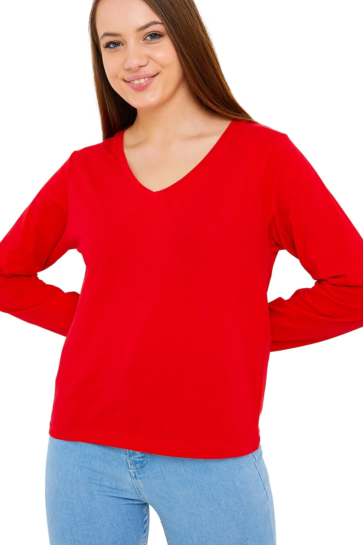 Women's V-Neck Long Sleeve T-Shirts