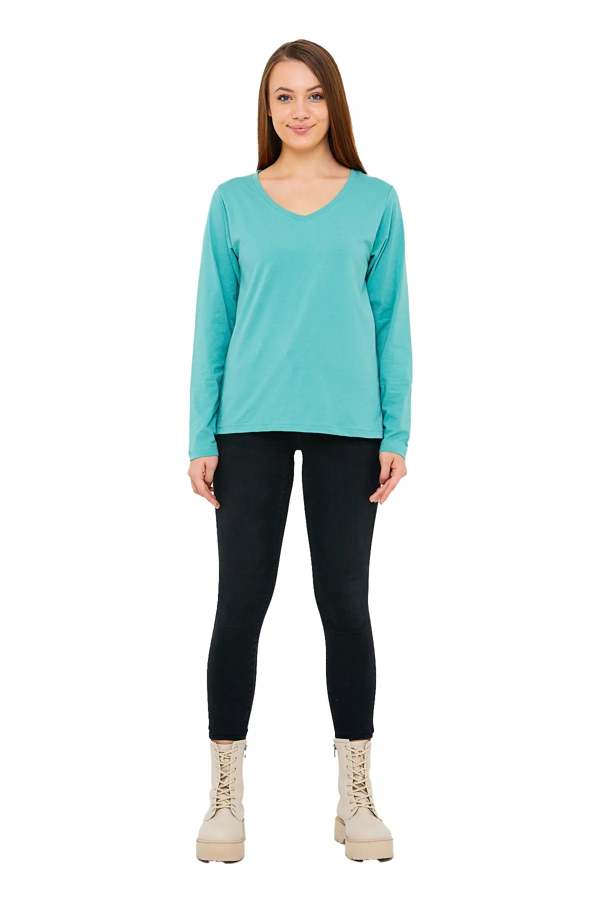 Women's V-Neck Long Sleeve T-Shirts