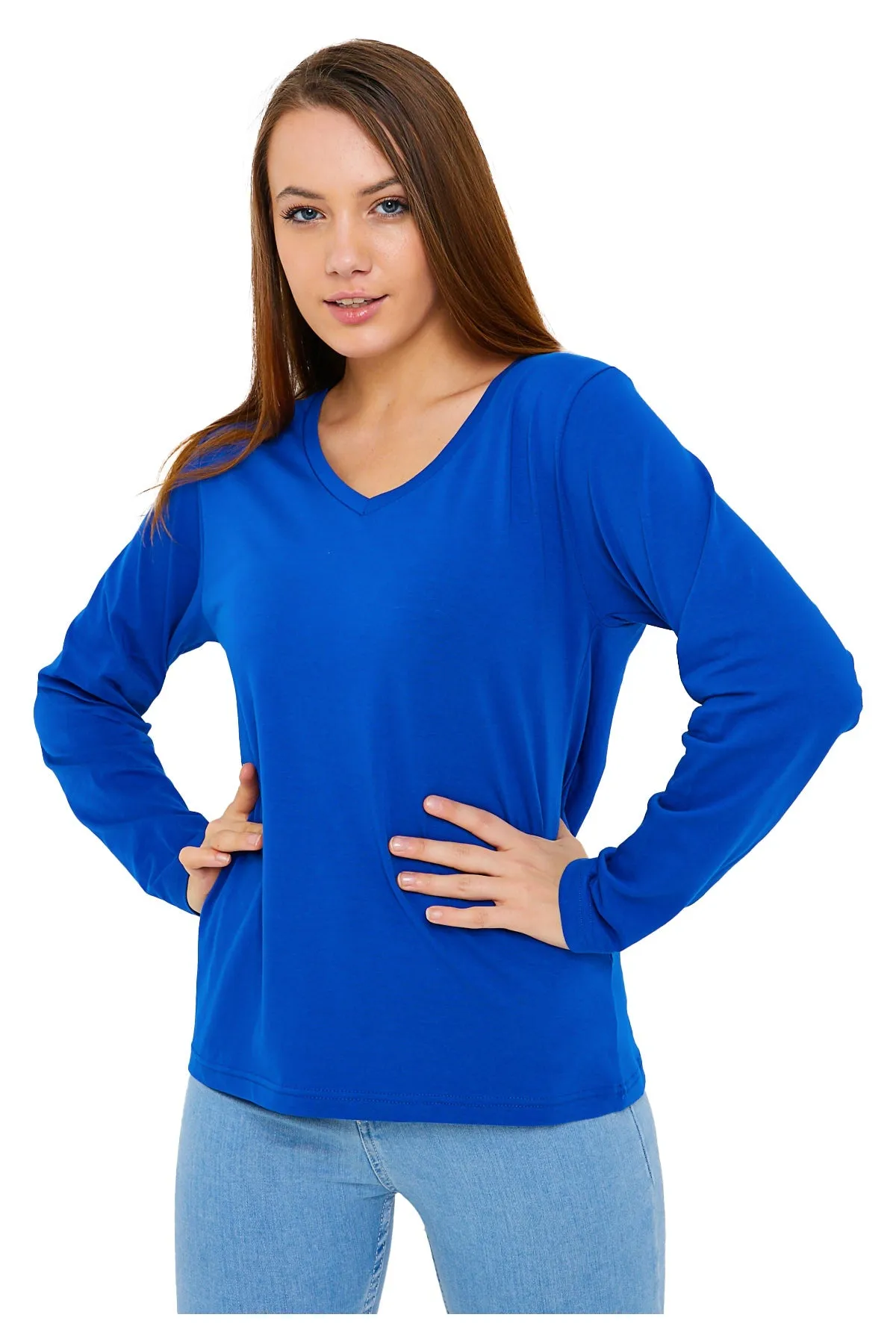 Women's V-Neck Long Sleeve T-Shirts