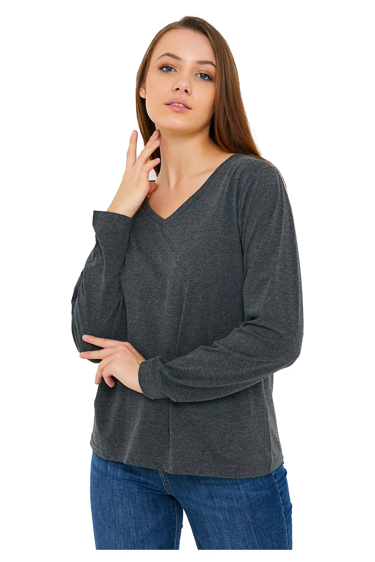 Women's V-Neck Long Sleeve T-Shirts