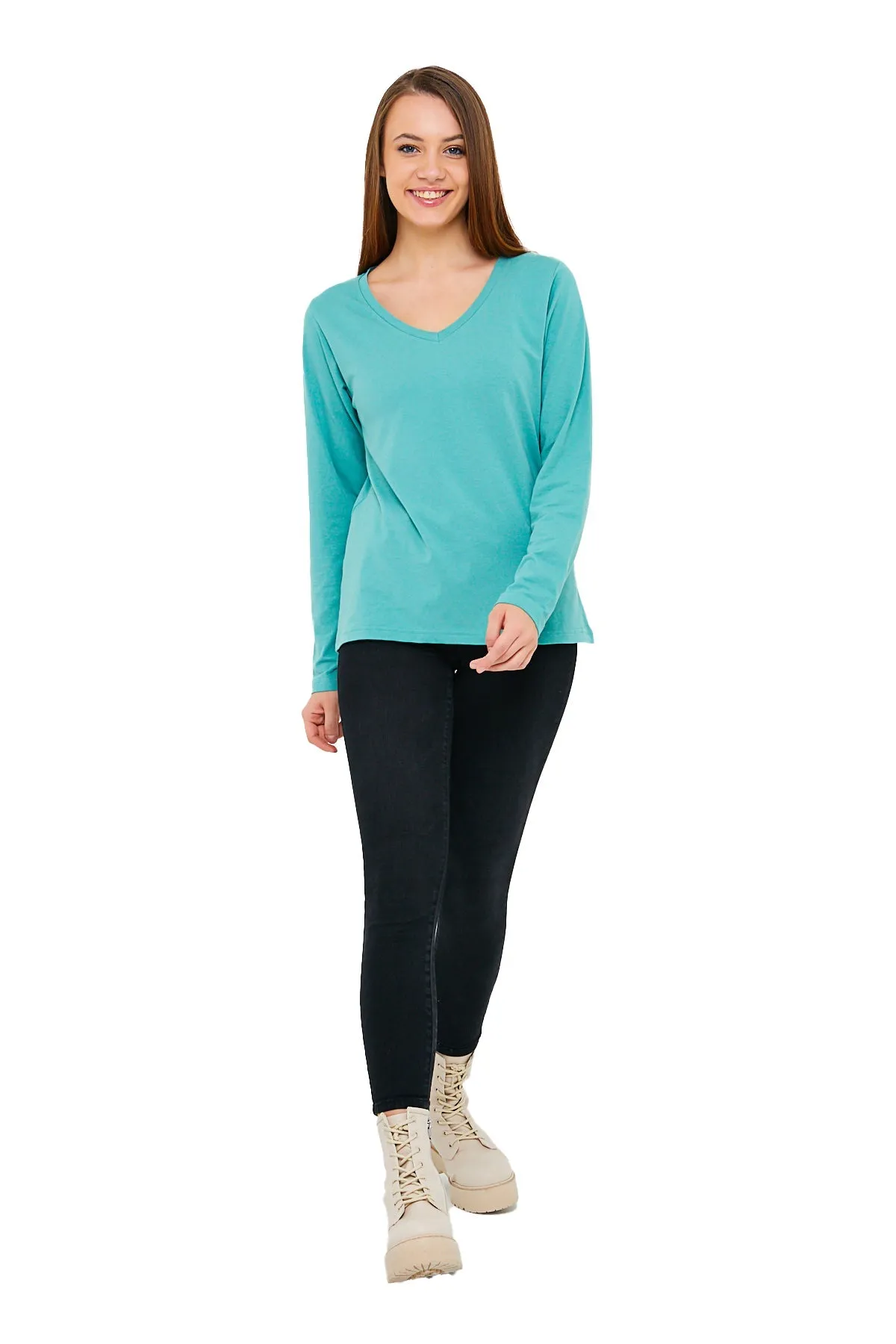 Women's V-Neck Long Sleeve T-Shirts