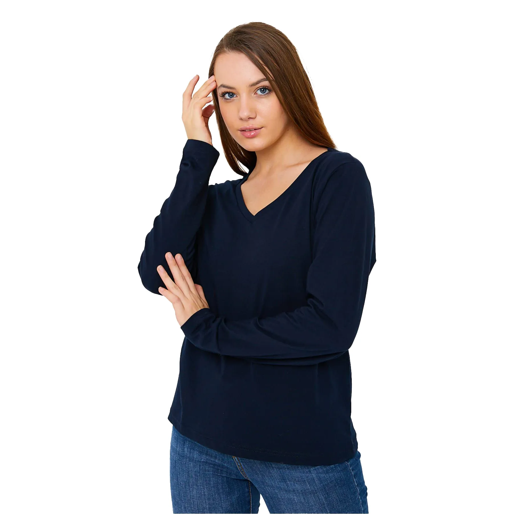 Women's V-Neck Long Sleeve T-Shirts