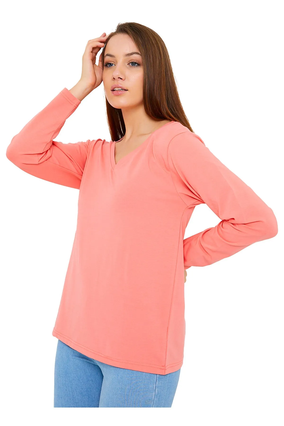 Women's V-Neck Long Sleeve T-Shirts