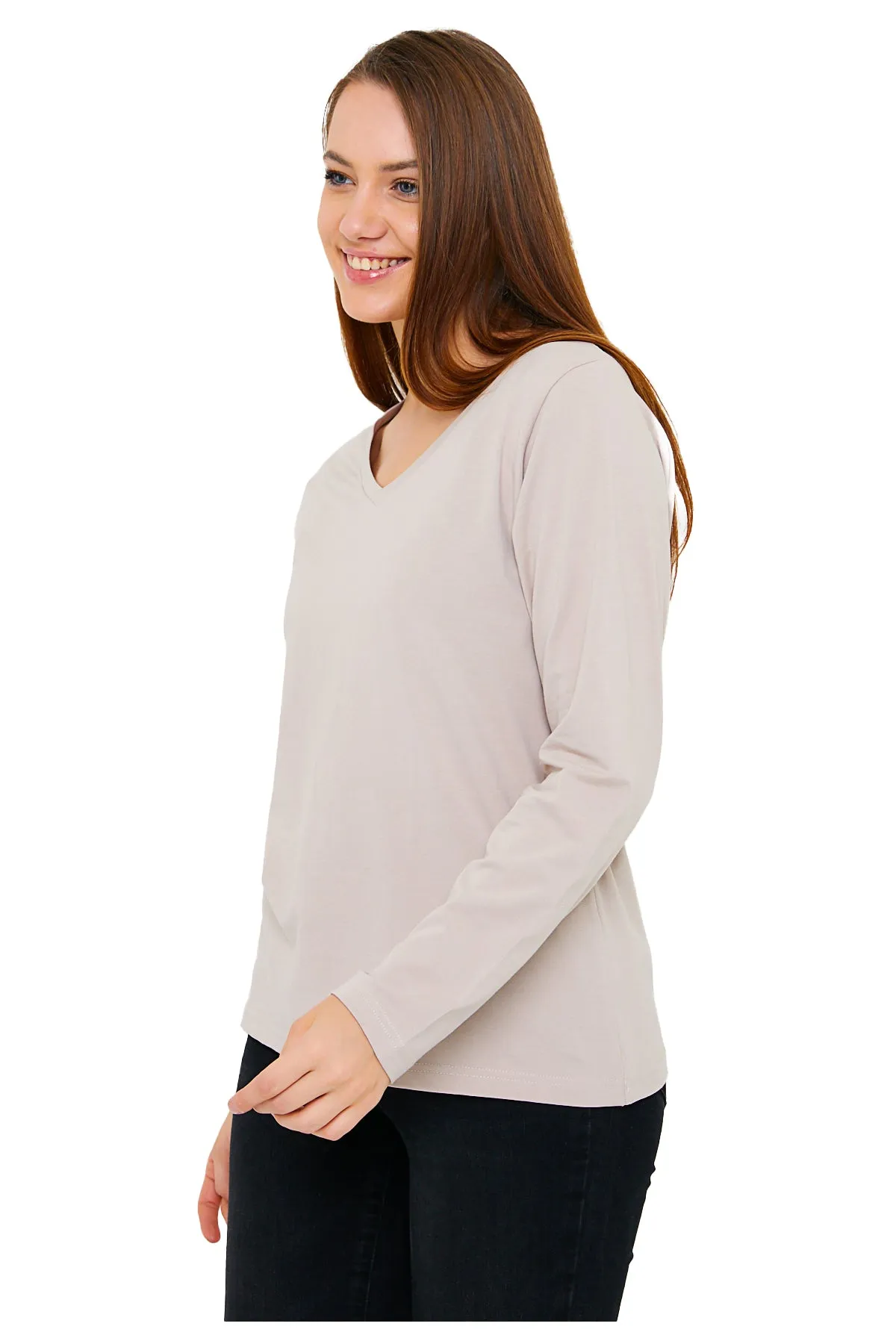 Women's V-Neck Long Sleeve T-Shirts