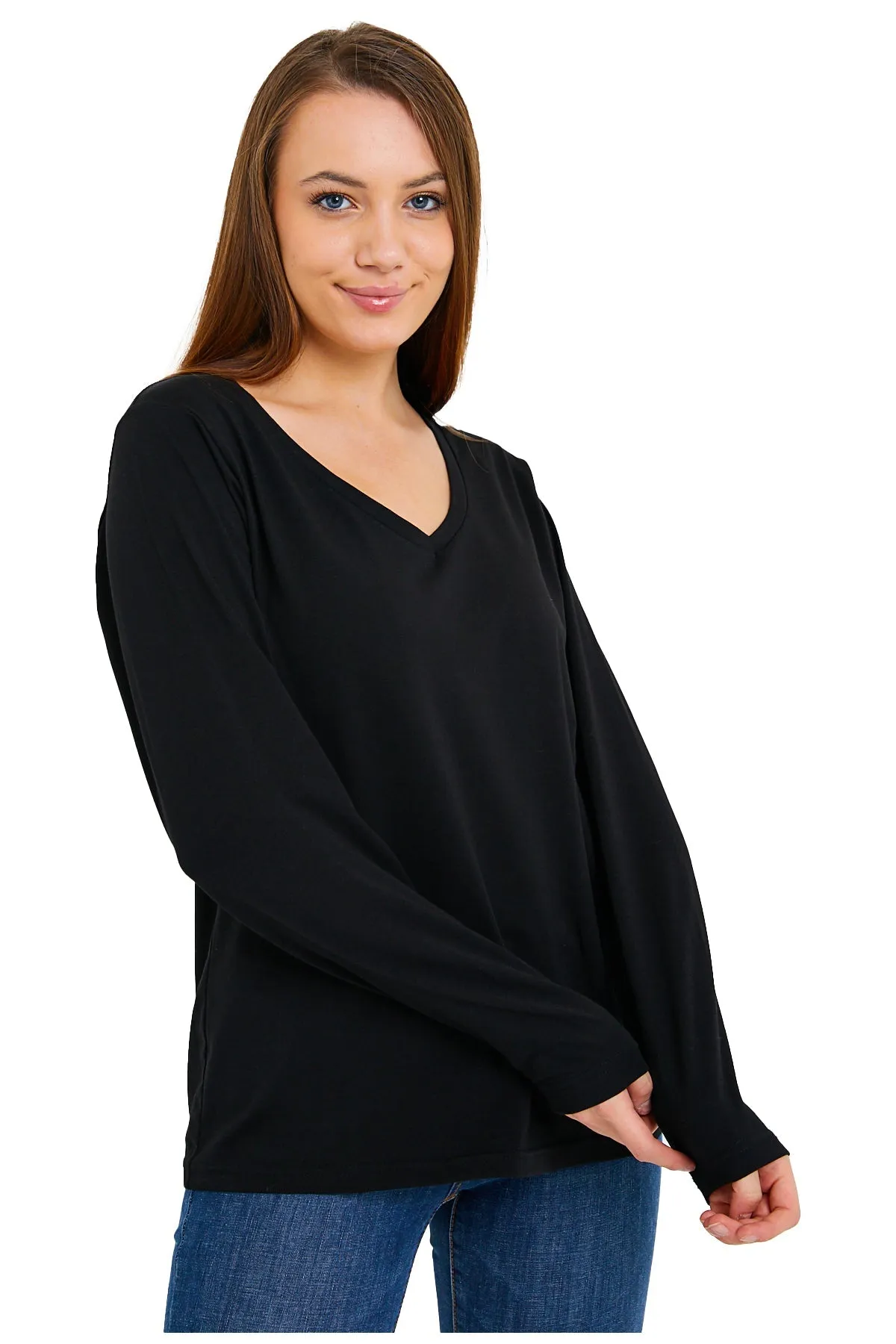 Women's V-Neck Long Sleeve T-Shirts