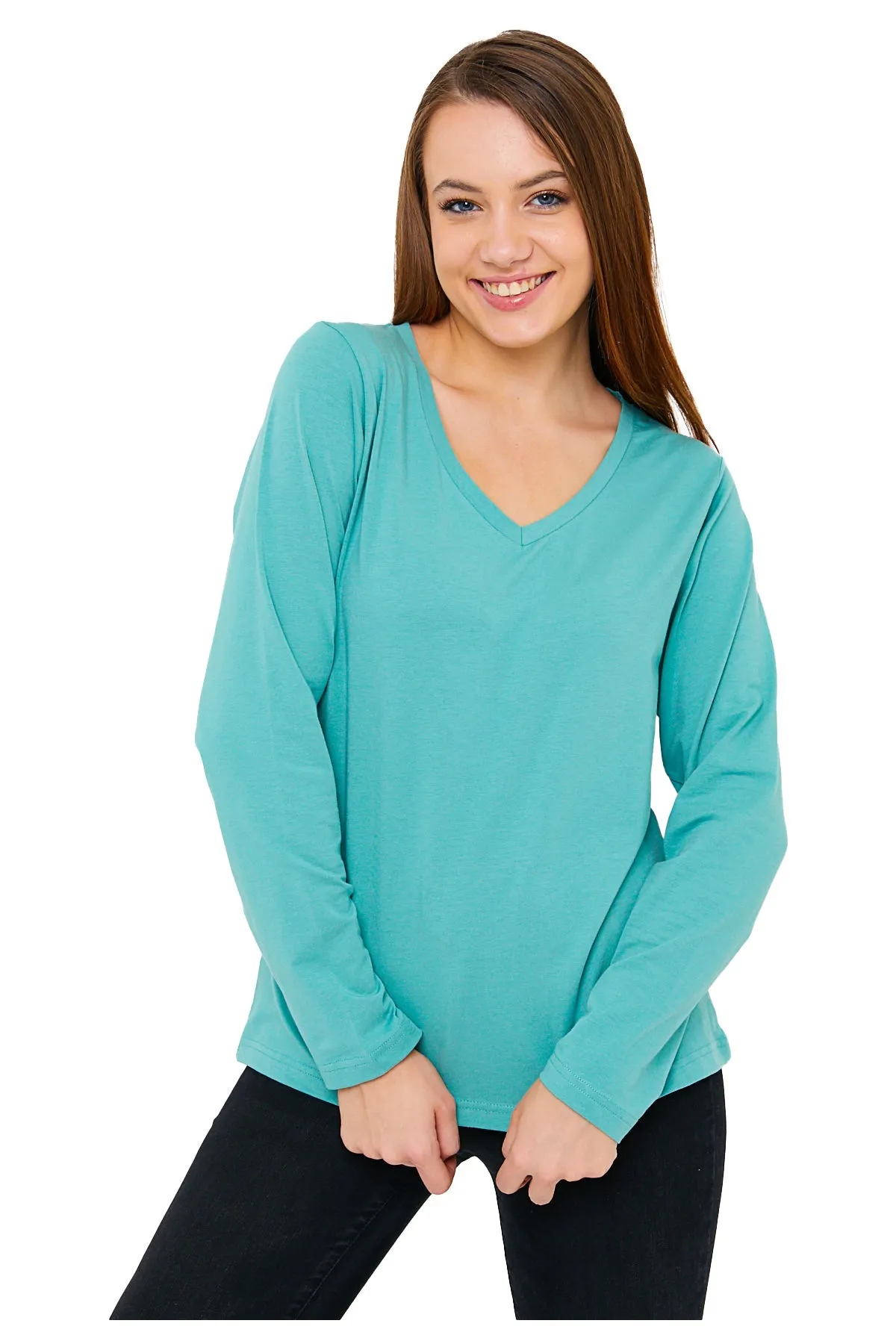 Women's V-Neck Long Sleeve T-Shirts