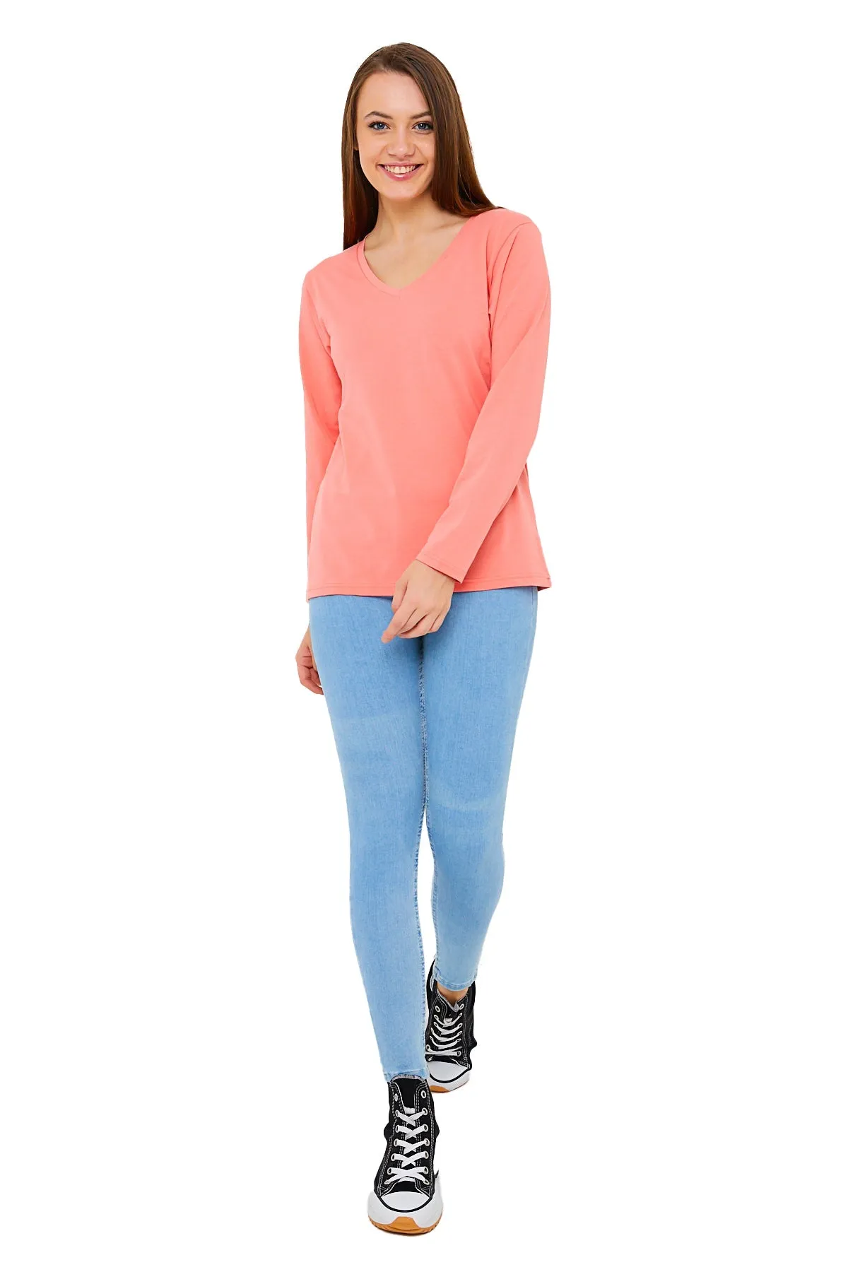 Women's V-Neck Long Sleeve T-Shirts