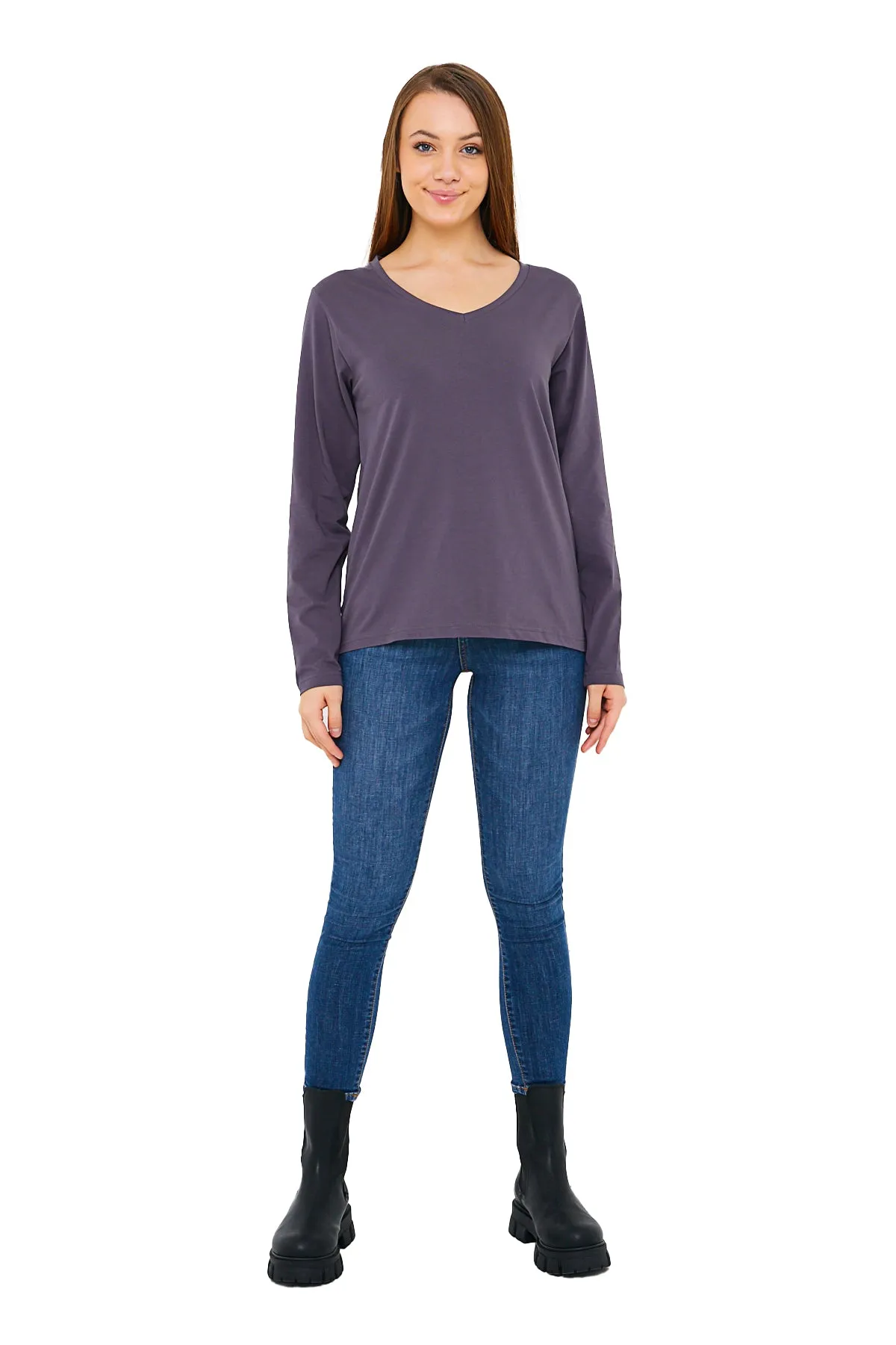 Women's V-Neck Long Sleeve T-Shirts