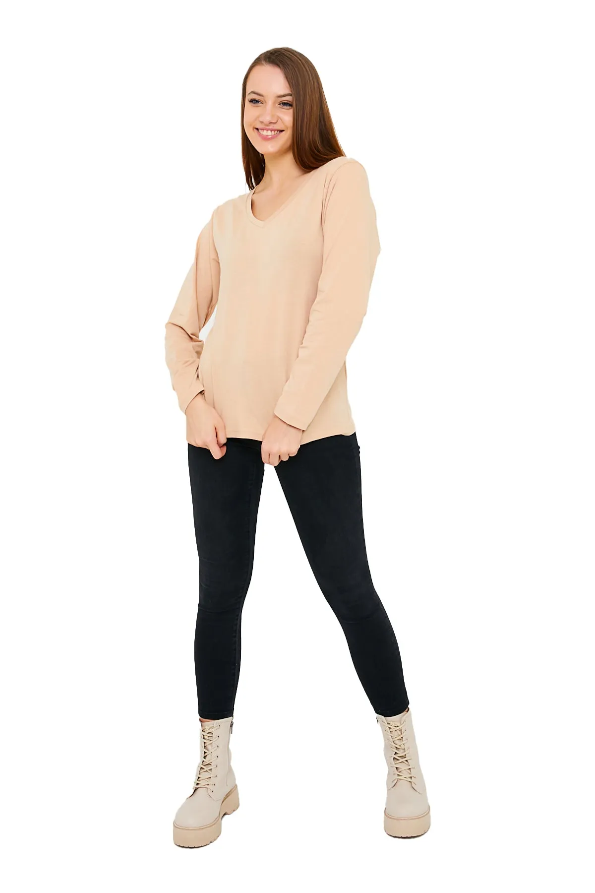 Women's V-Neck Long Sleeve T-Shirts