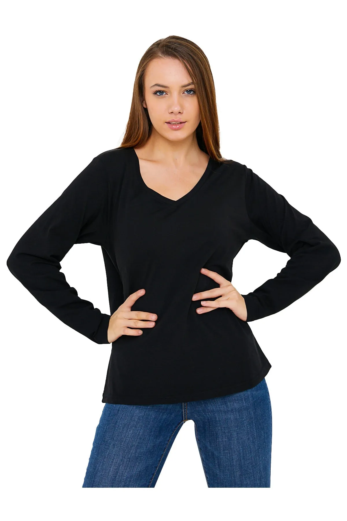 Women's V-Neck Long Sleeve T-Shirts