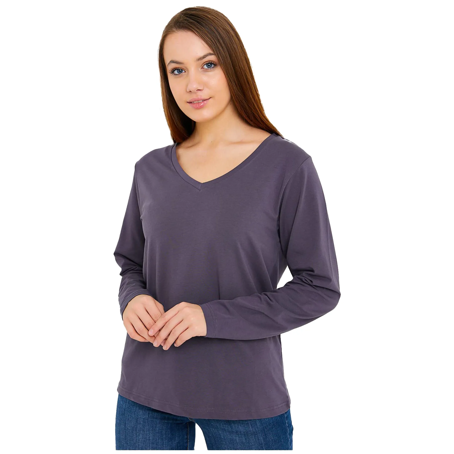 Women's V-Neck Long Sleeve T-Shirts