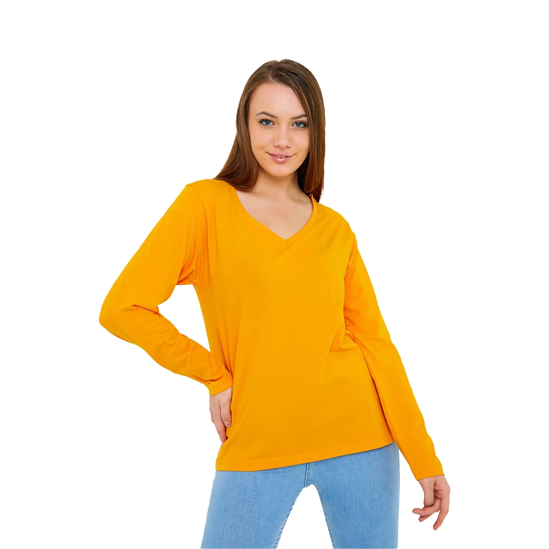 Women's V-Neck Long Sleeve T-Shirts