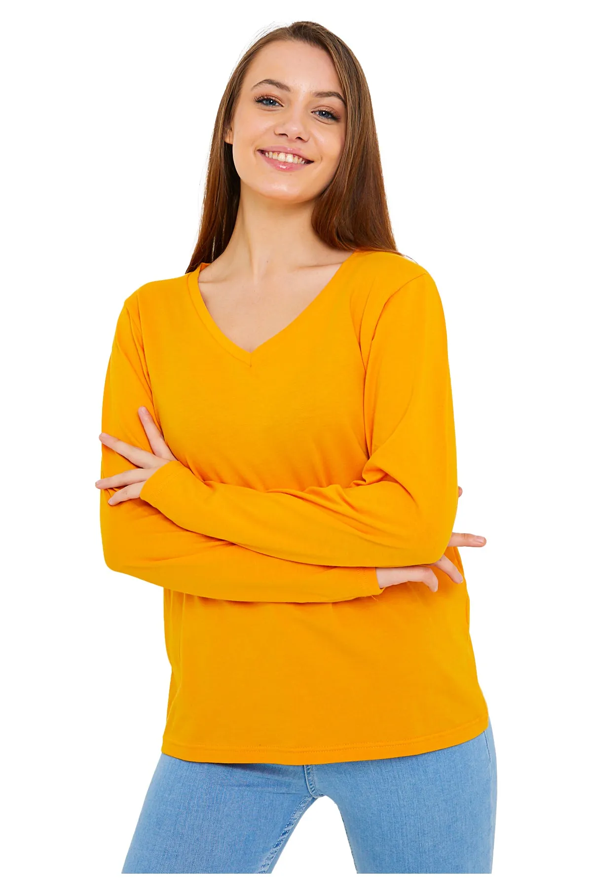 Women's V-Neck Long Sleeve T-Shirts