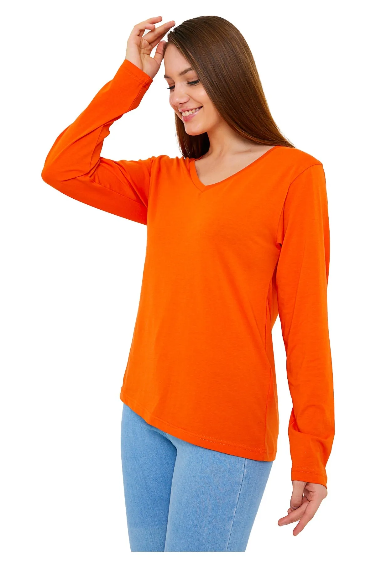 Women's V-Neck Long Sleeve T-Shirts