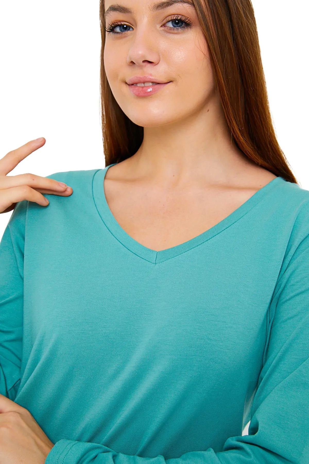 Women's V-Neck Long Sleeve T-Shirts