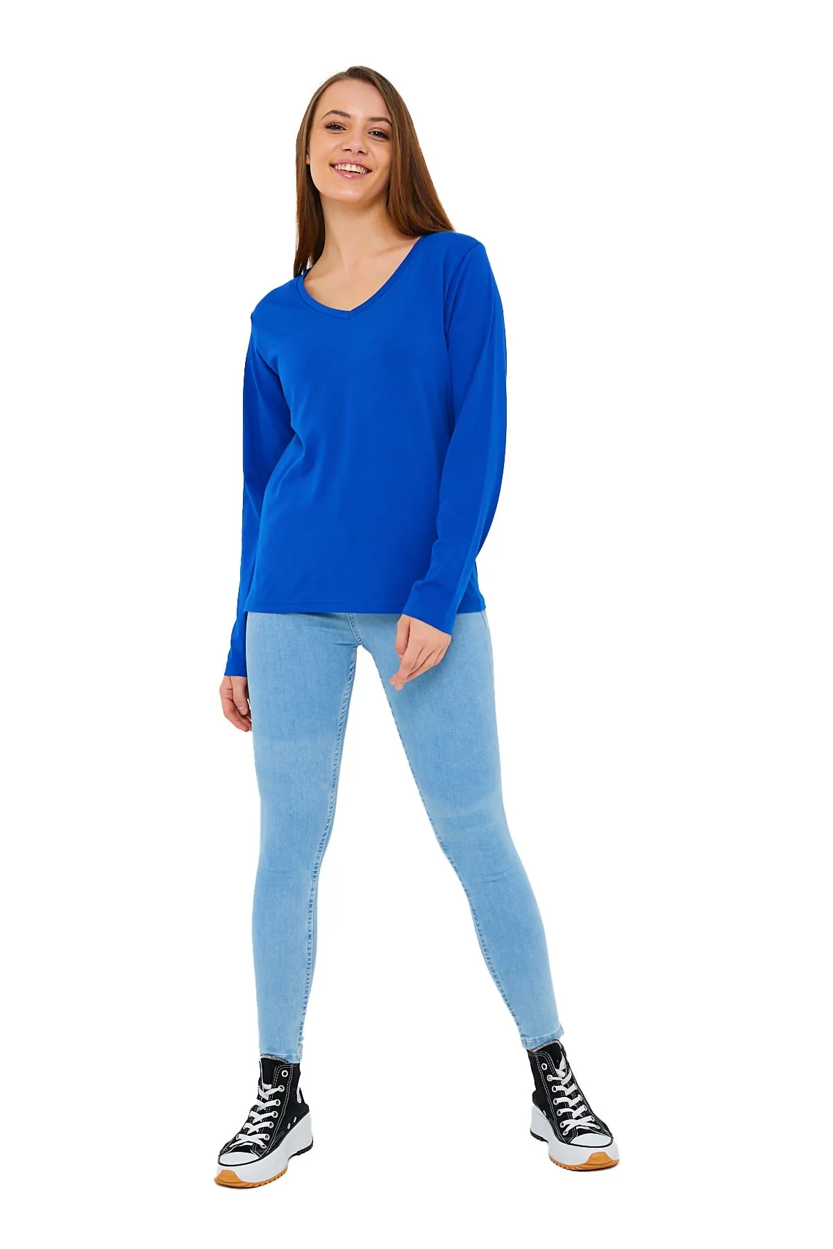 Women's V-Neck Long Sleeve T-Shirts