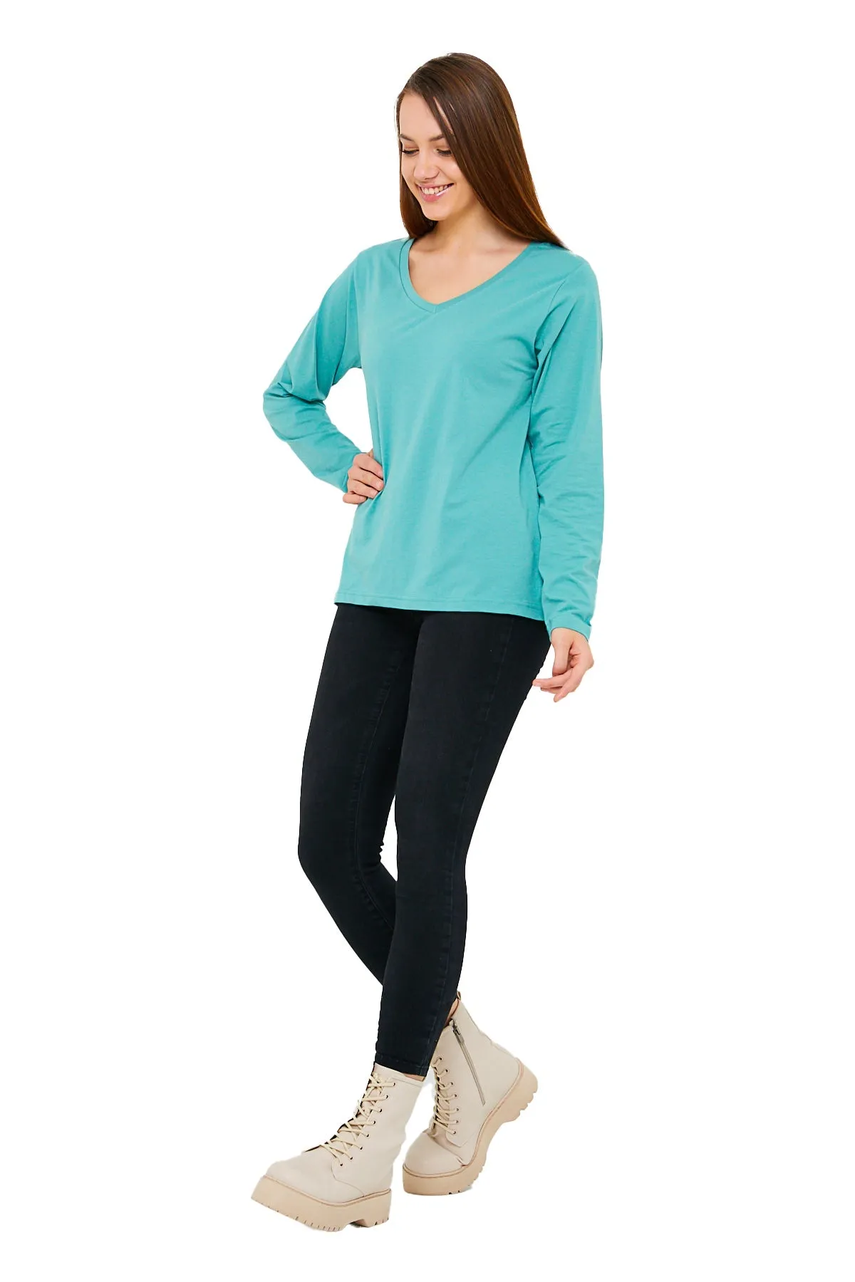 Women's V-Neck Long Sleeve T-Shirts