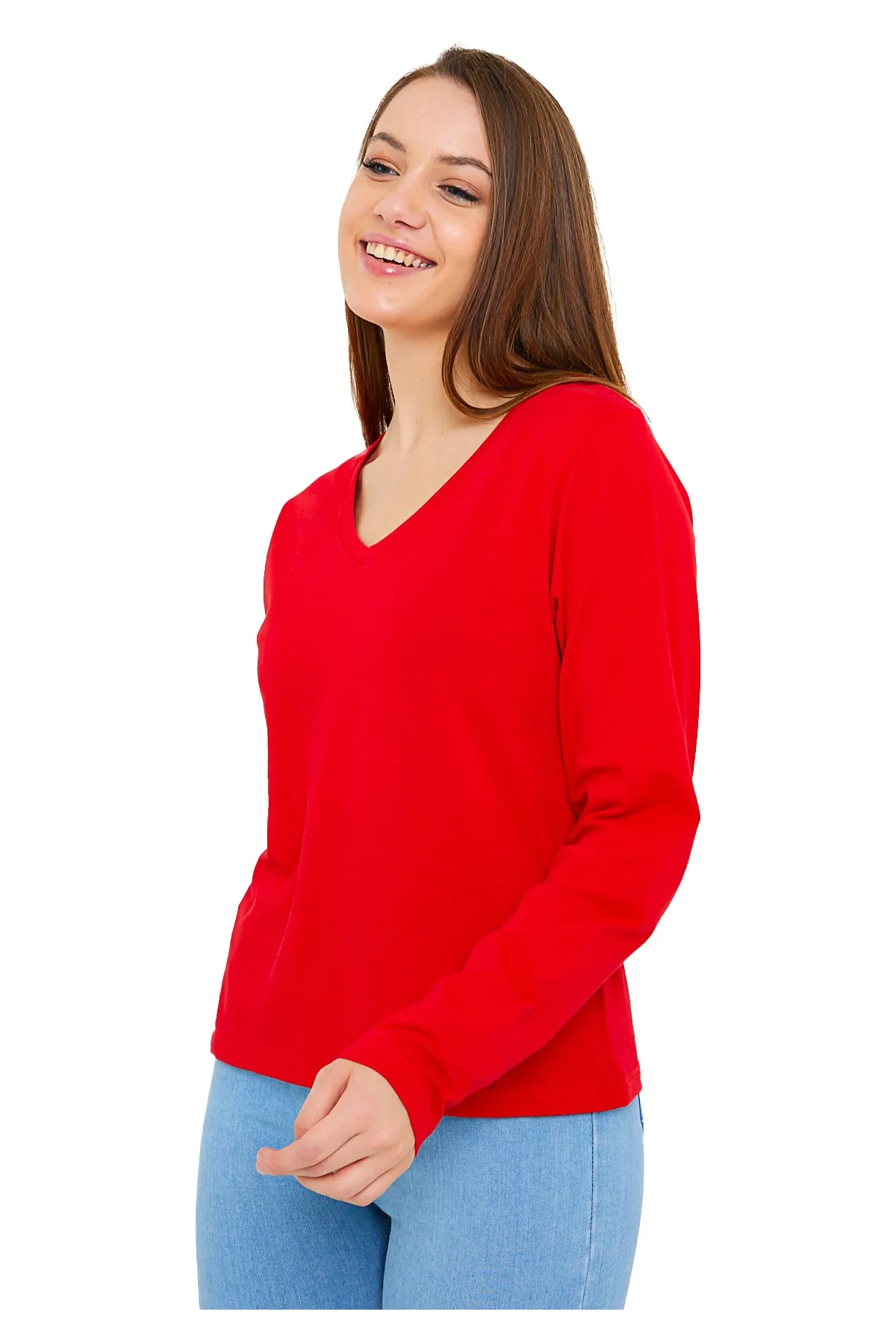 Women's V-Neck Long Sleeve T-Shirts