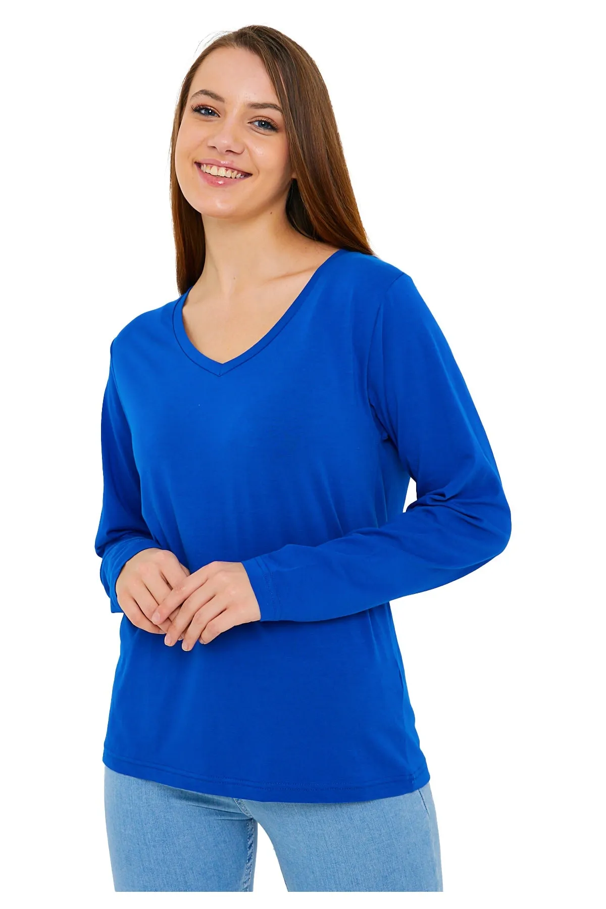 Women's V-Neck Long Sleeve T-Shirts